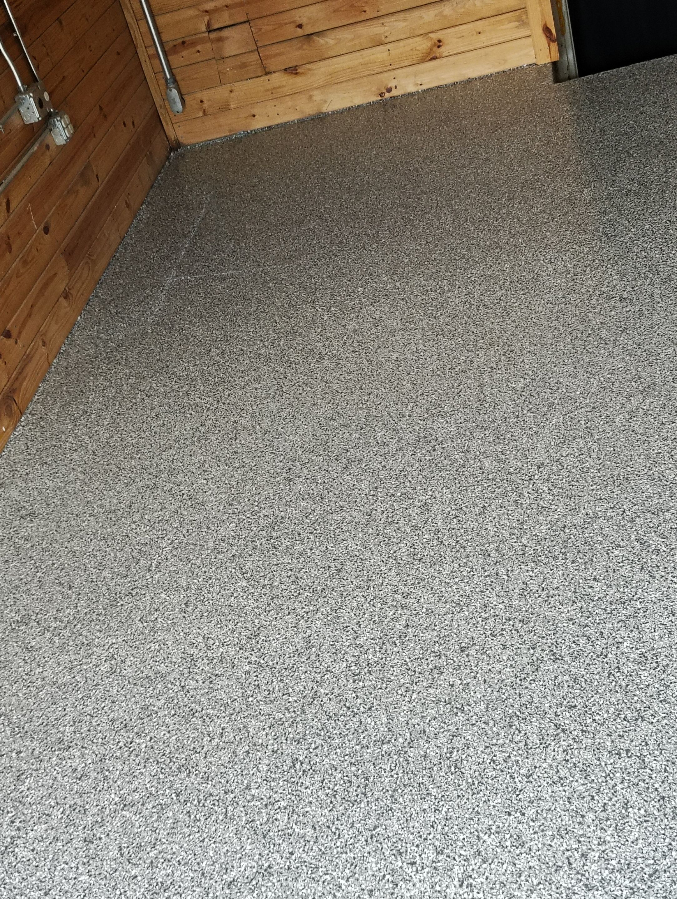 Commercial Epoxy Flake Floor Coating in Emmetsburg, Iowa by Select Painting, Coatings & Garage Cabinets