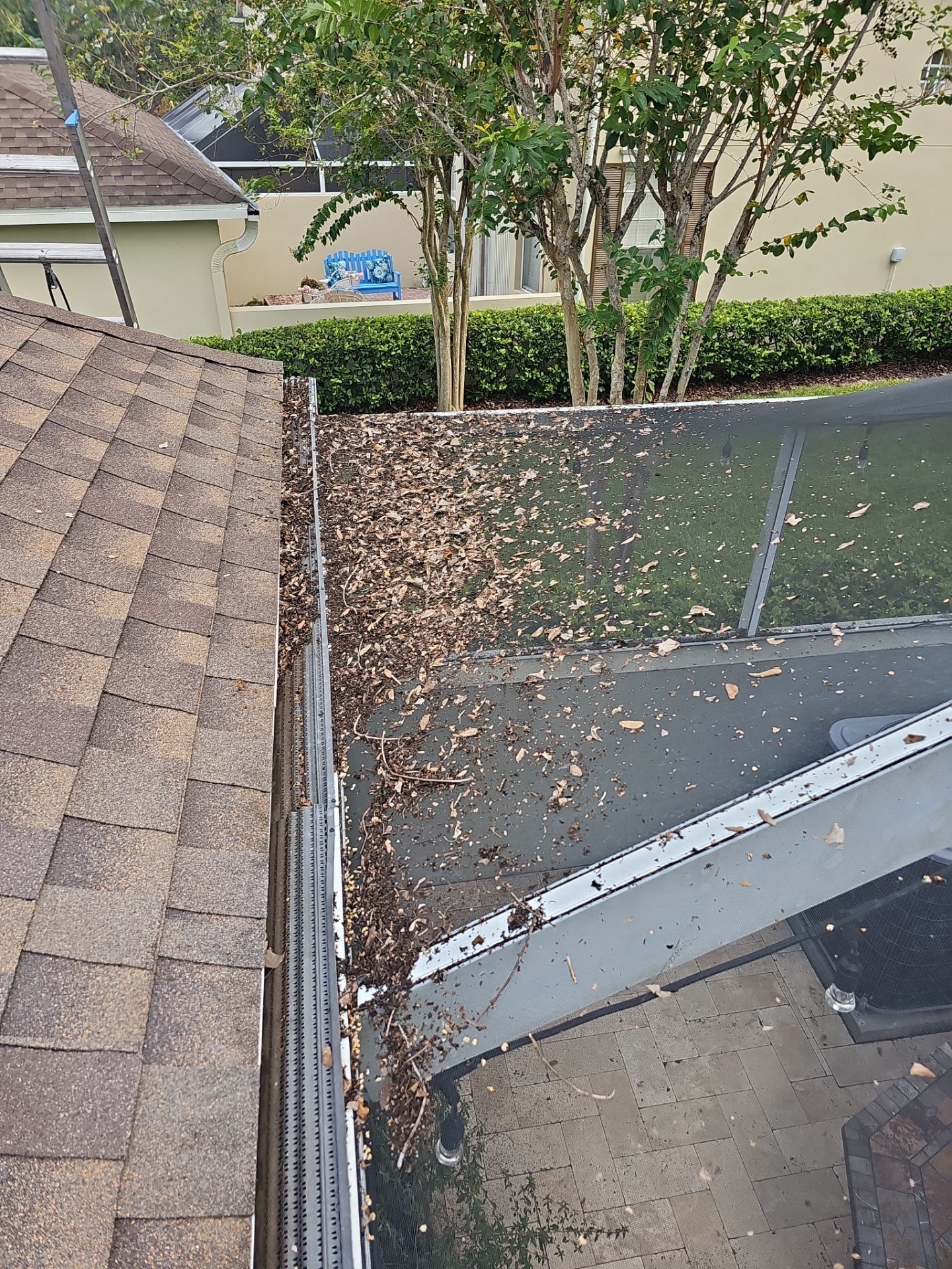 HOA gutter cleaning before photo