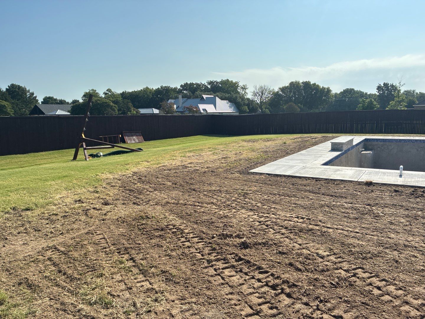 Custom In-Ground Rectangular Pool Installation in Wylie by Hobert Pools