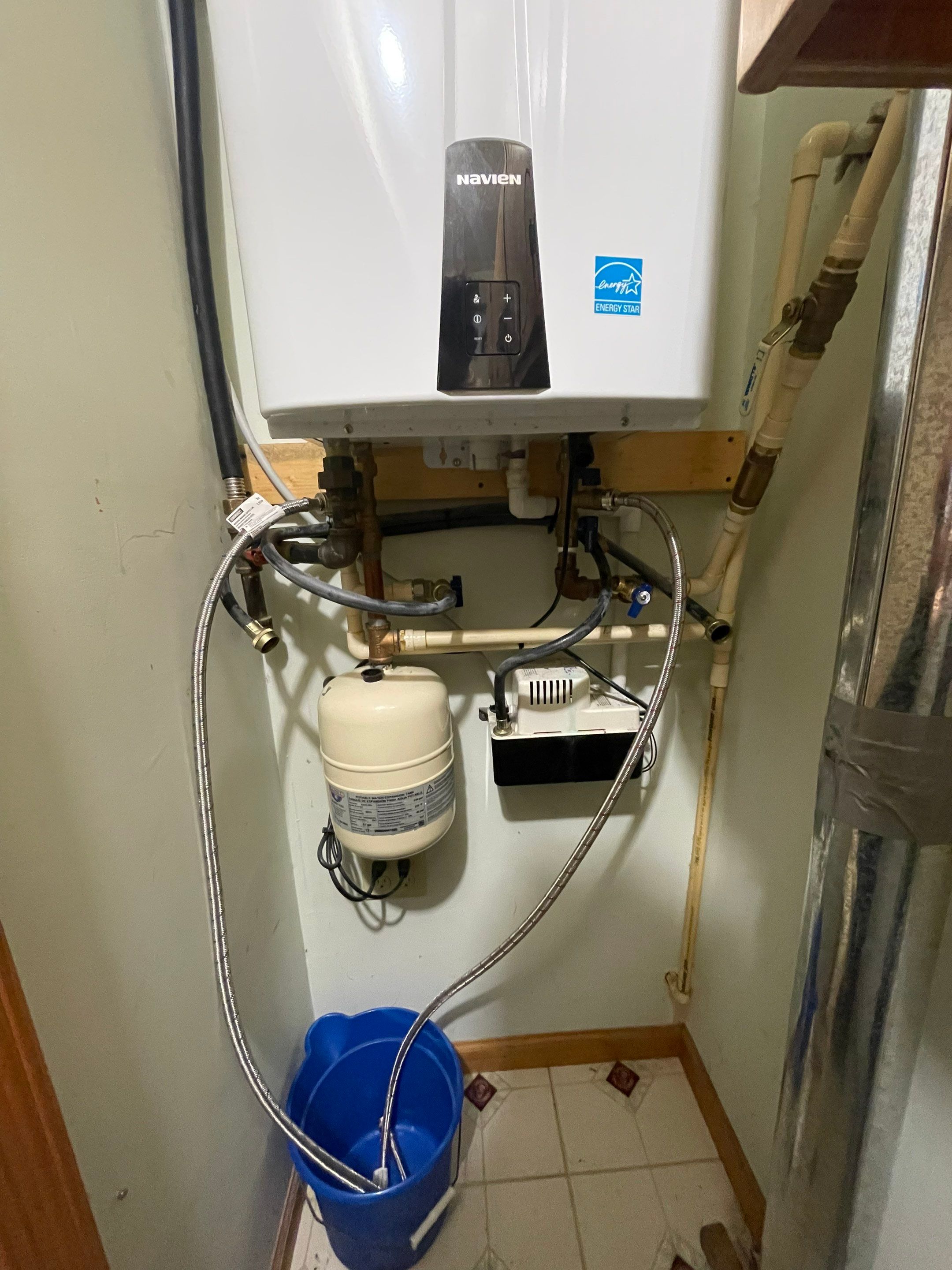 Water Heater Installation using Navien Tankless High Efficiency Gas Water Heater by JN Electrical Temperature Control, Inc.