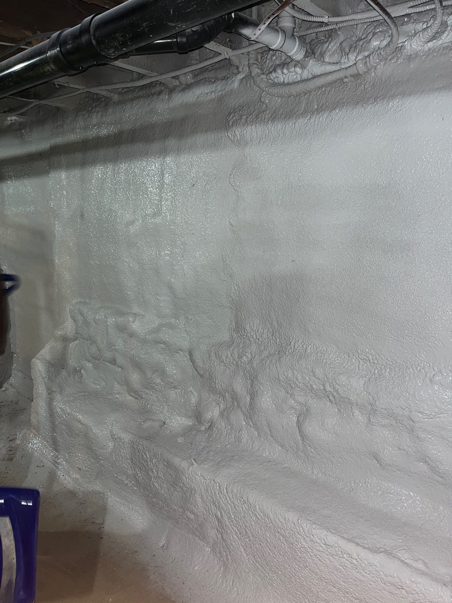Basement Exterior Walls using Closed Cell Spray Foam by NYS Foam & Energy