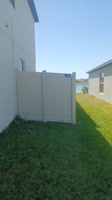 Sun City 6 ft. Tall Tan Vinyl Privacy Fence