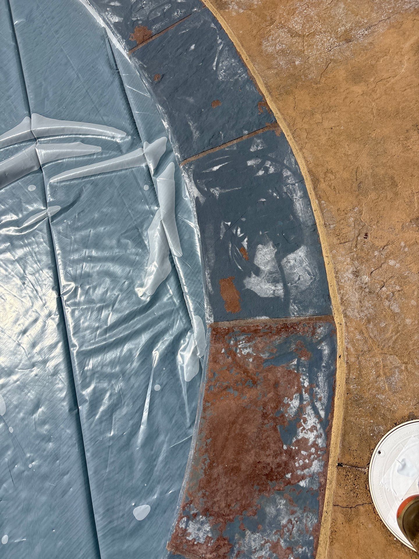 Sandblast & Staining Pool Deck In by La Power Washing Inc