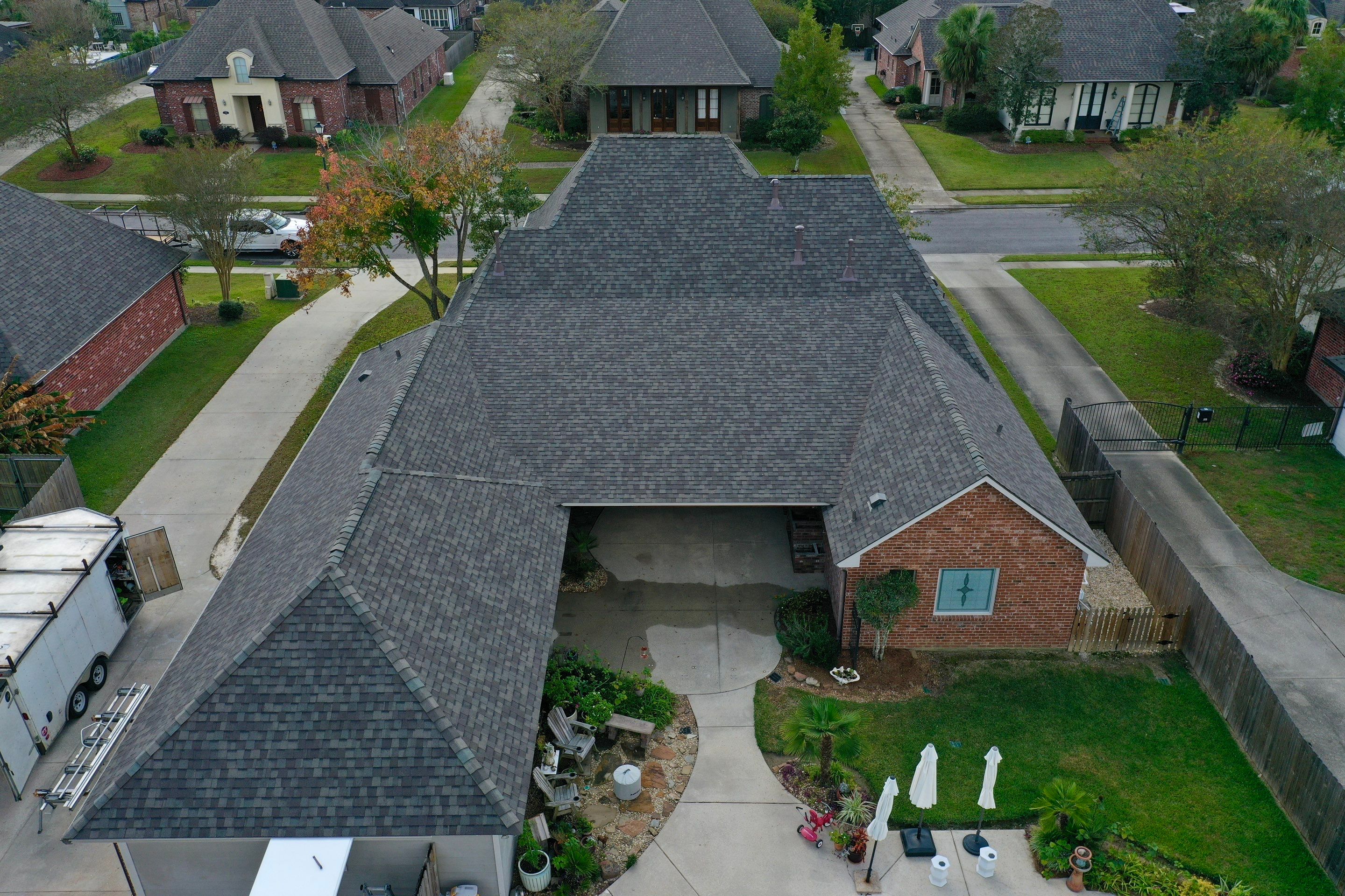 Certainteed Landmark Weathered Wood w patio extension by Top Team Roofing & Construction