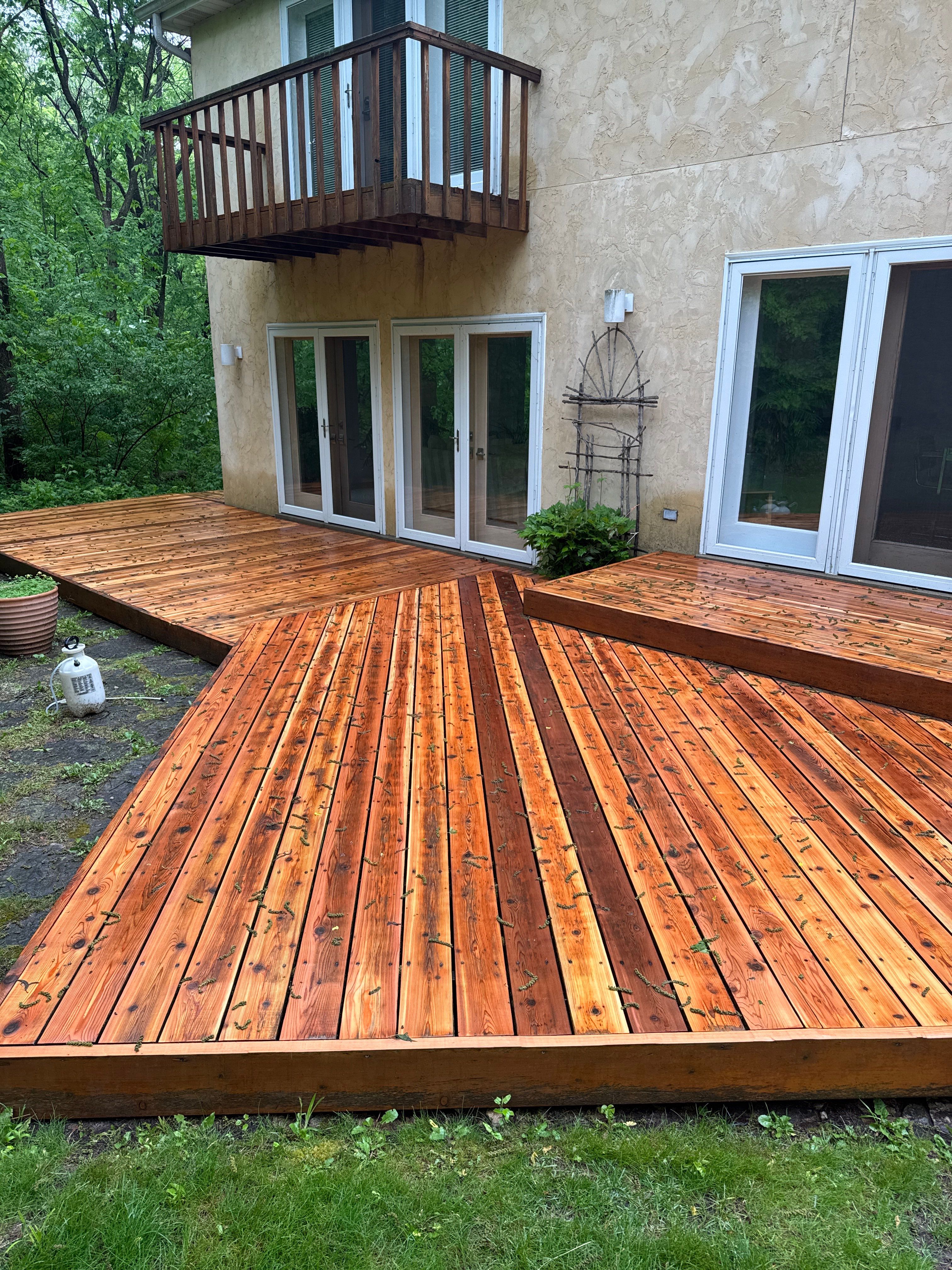 Multi-Level Wood Deck Restoration and Refinishing in Muskego by OCS Contracting Services
