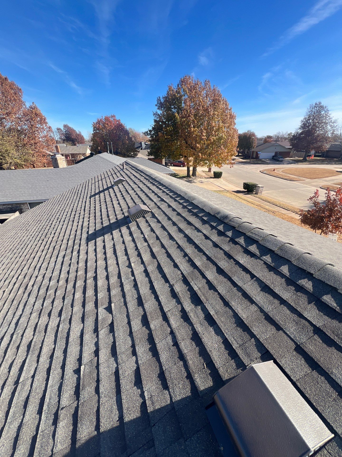 roof and vent replacement & chimney flashing replacement in Moore by McCann's Roofing and Construction