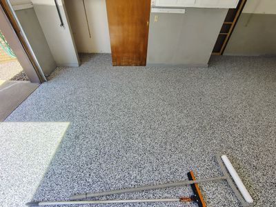 Domino Flake Garage Floor Coating Installation in Sioux Falls