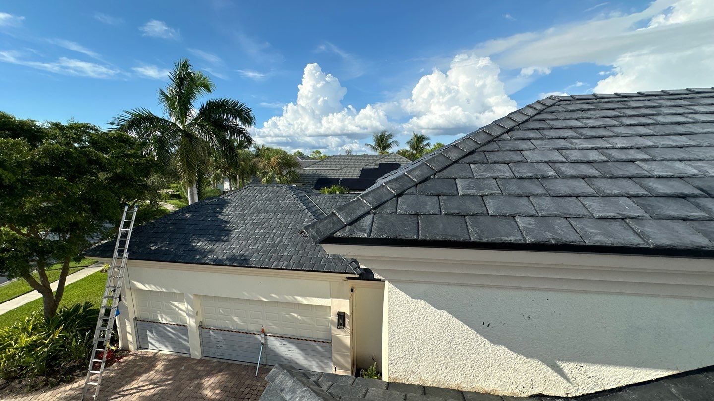 Residential Roofing Installation using Brava Slate Tile in Estero, Florida by International Roofing