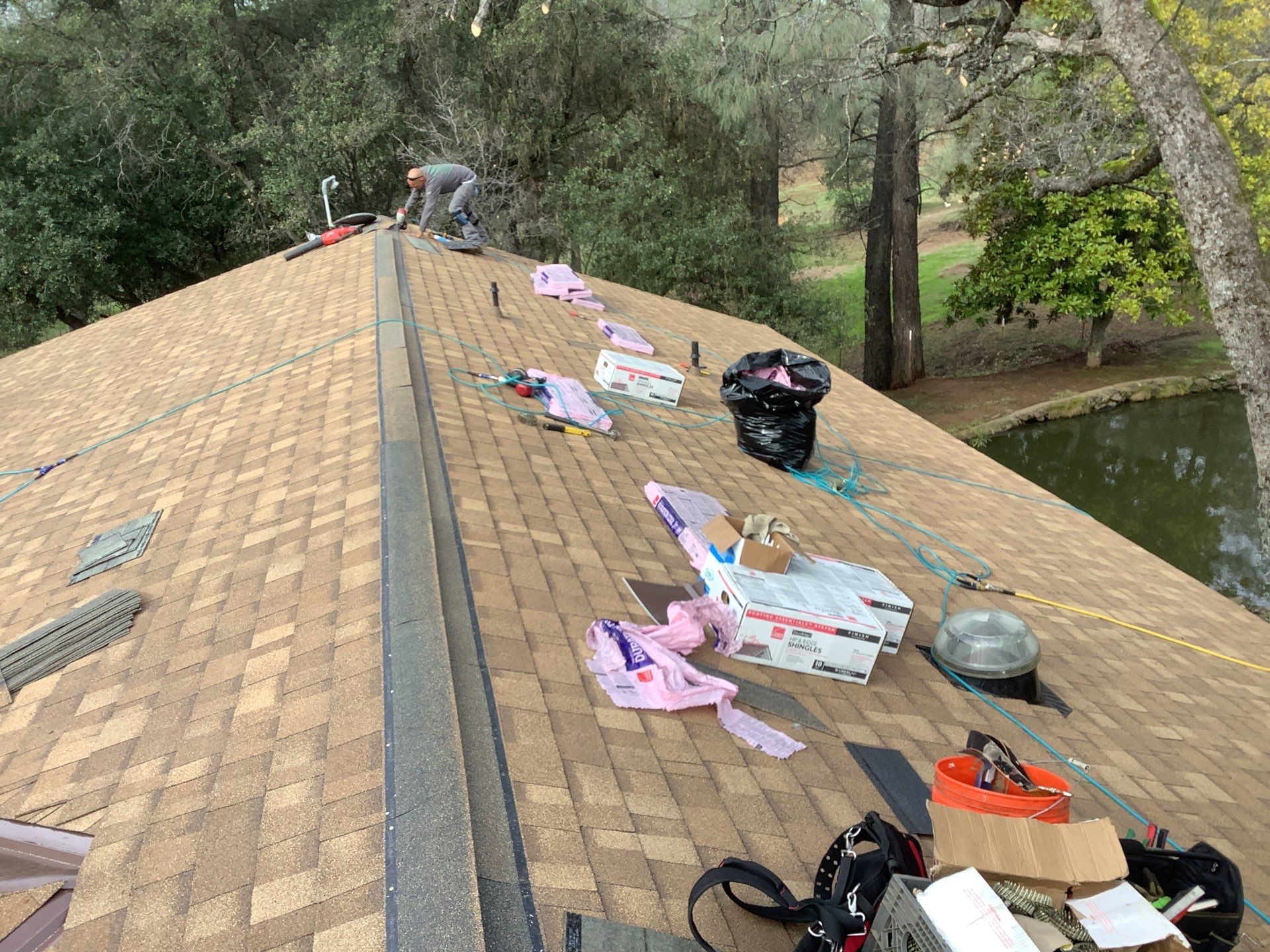 Residential Roofing Installation using Owens Corning Roofing Shingles by Byers Enterprises 