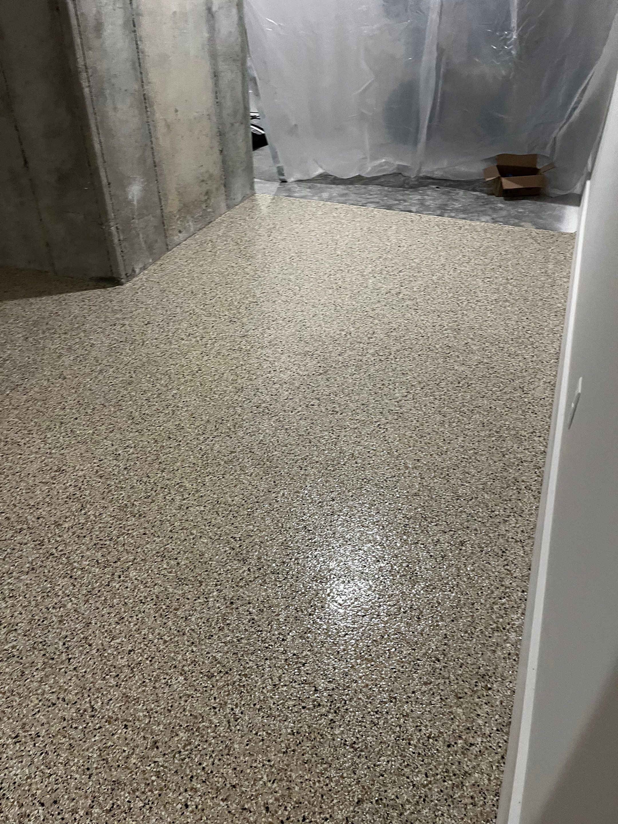 Basement Floor Coating using Shoreline by My Garage Floor Guys