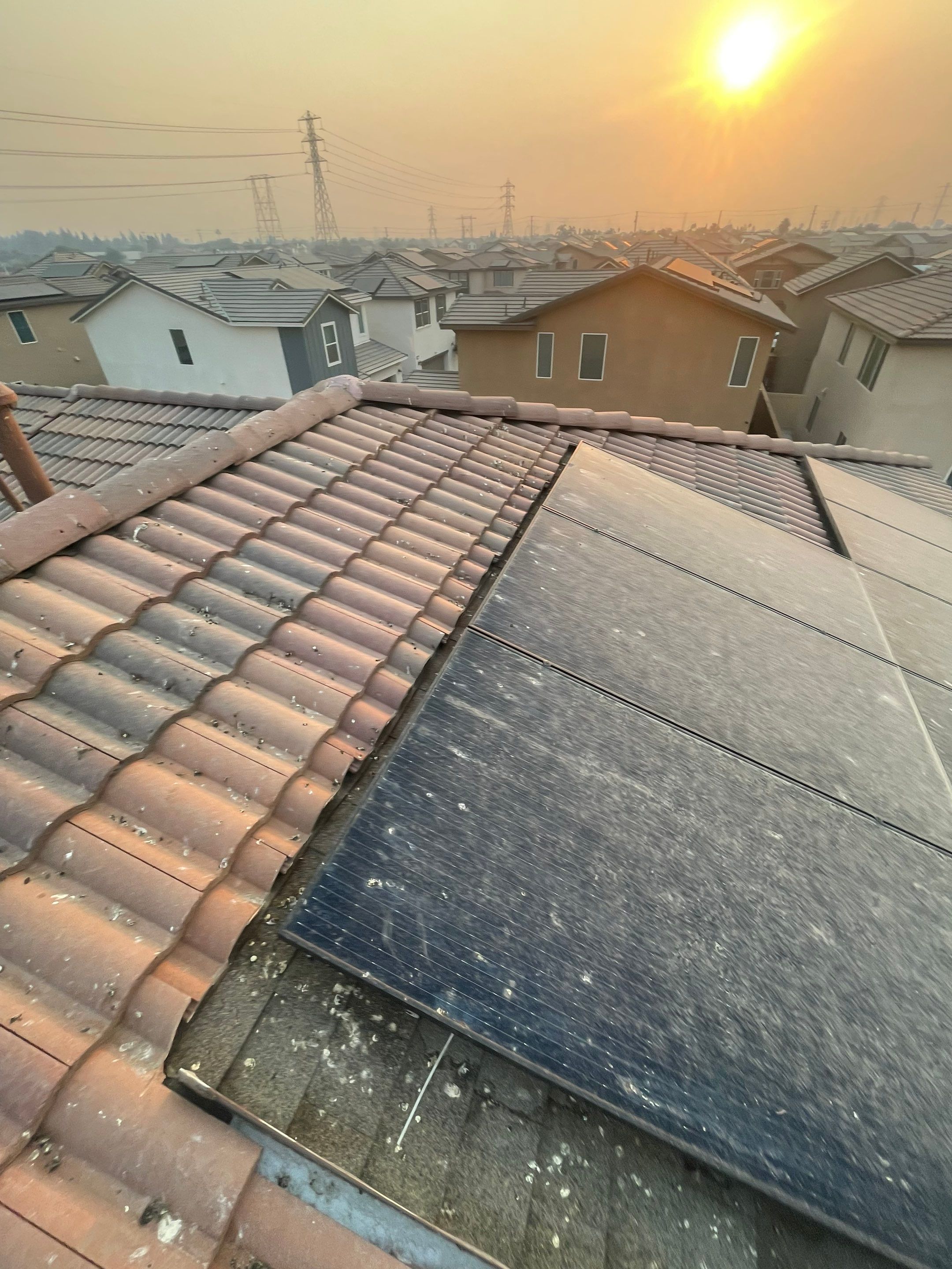 Solar Panel Bird Proofing in Ontario Ca by Palm Coast Solar Cleaning