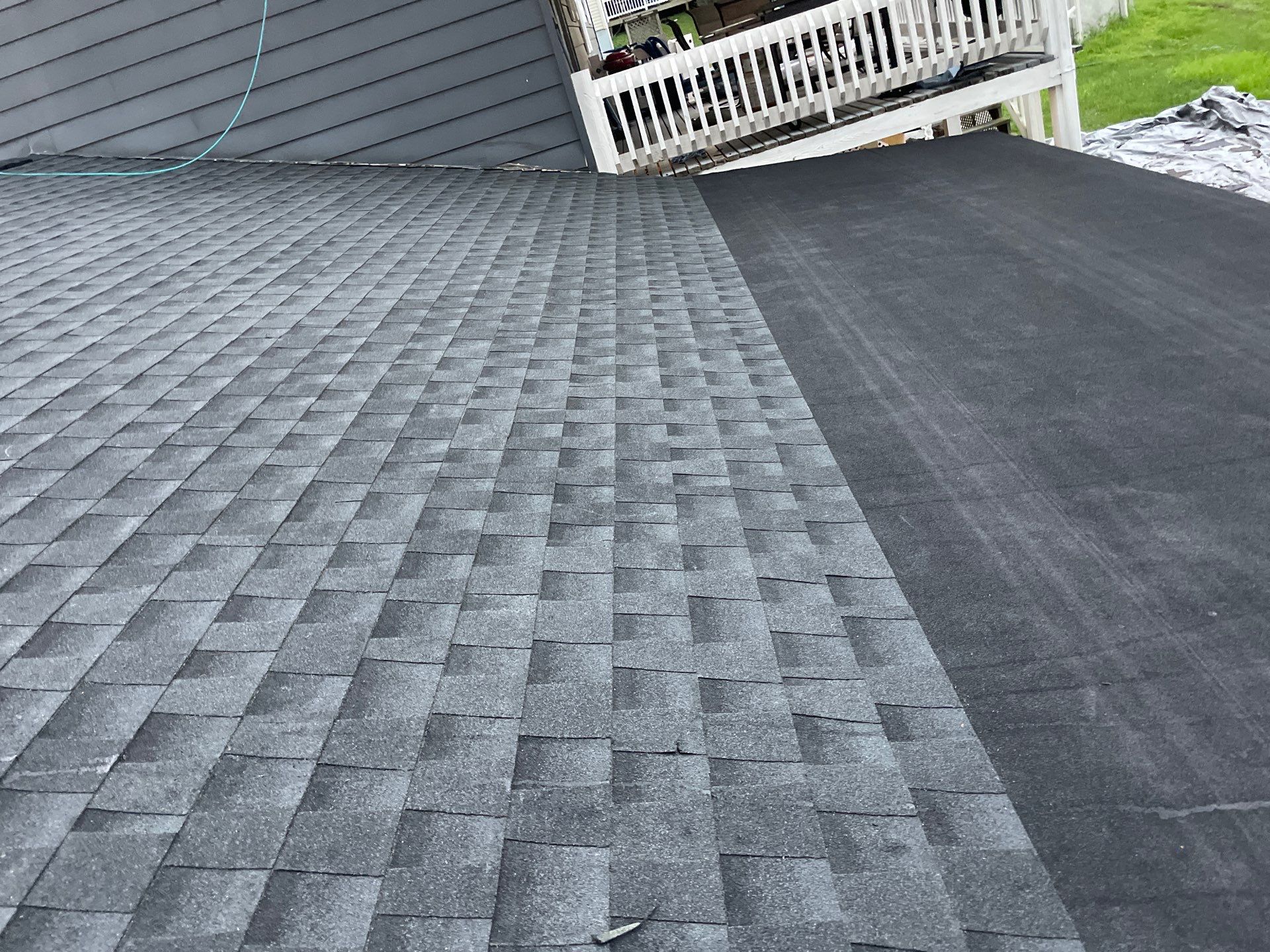 Residential Roofing Installation using GAF Timberline HDZ Charcoal by Rainstoppers Roofing