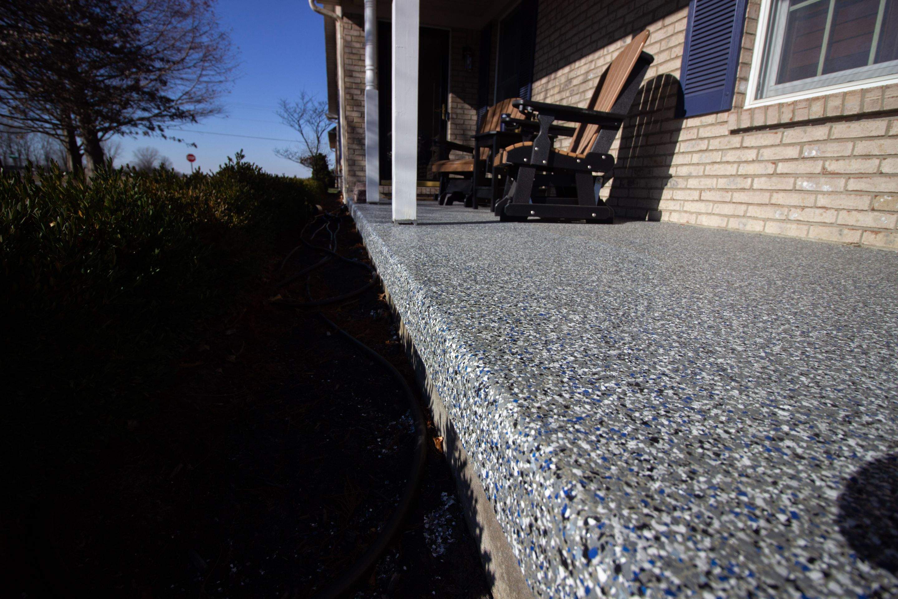 Patio Installation using Galaxy Blue by Your1DayFloor.com