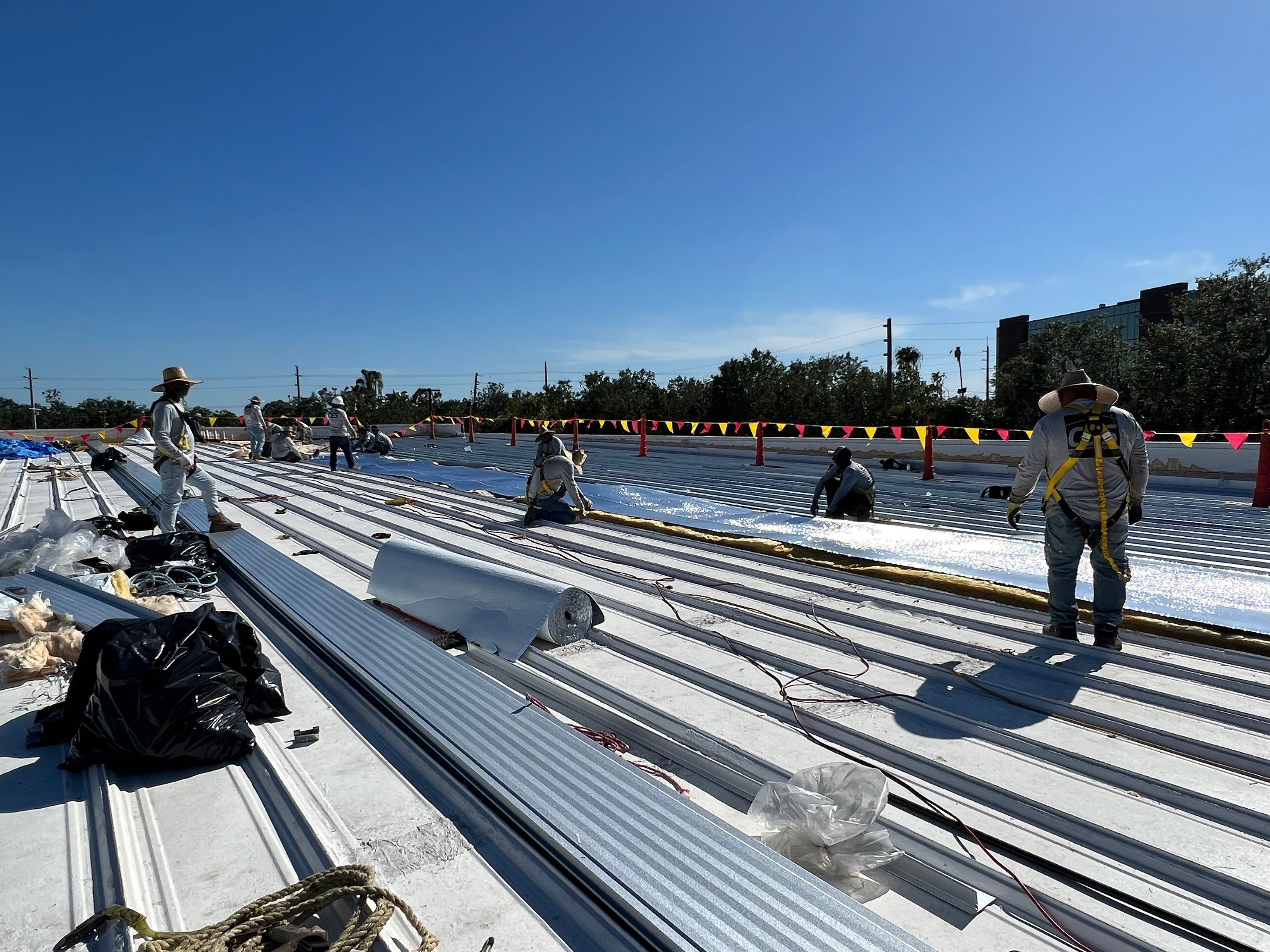 Commercial Metal Roof Replacement at Shopping Plaza in Port Charlotte by CES Roofing