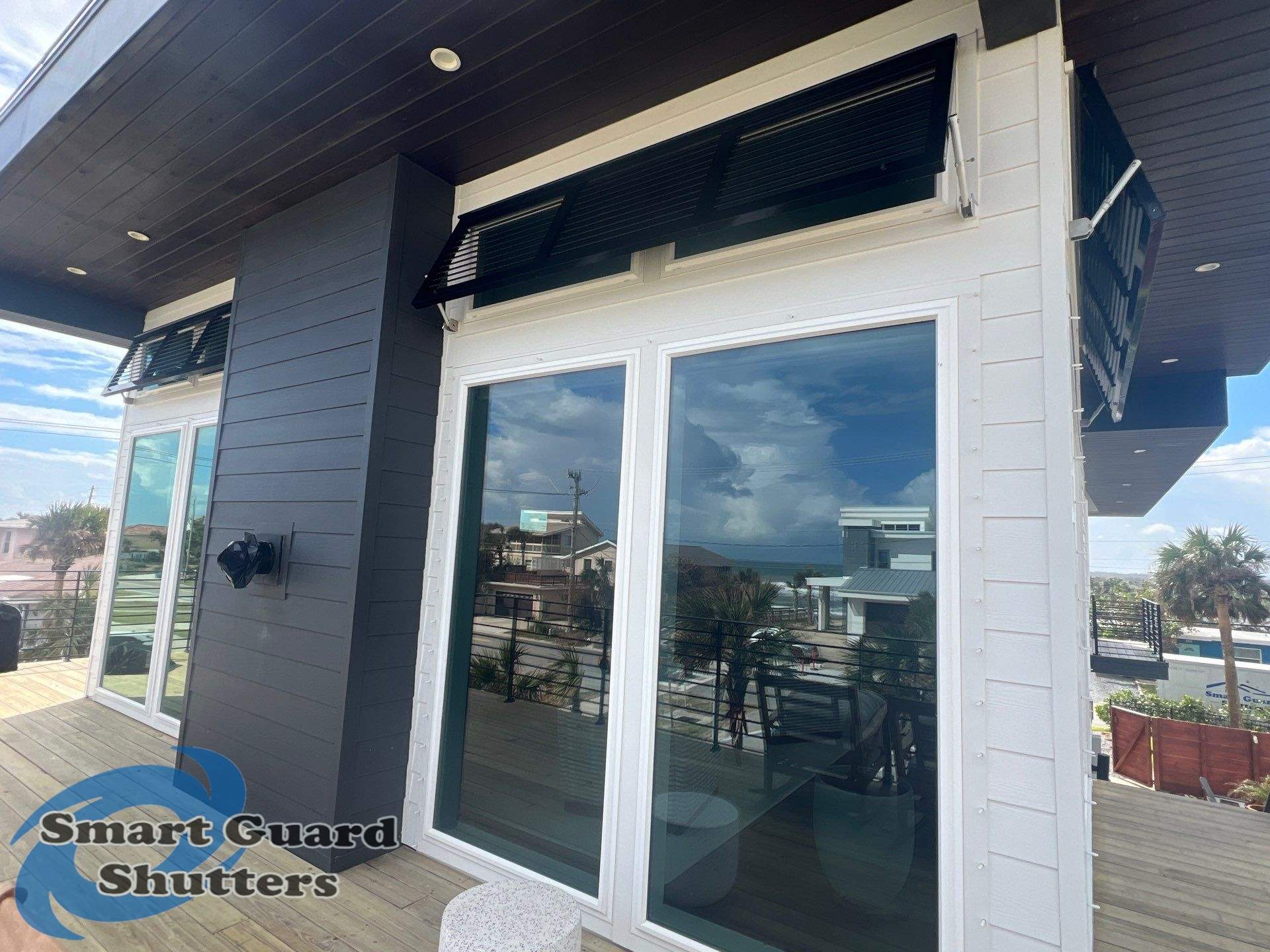  AstroGuard Hurricane Fabric & Impact Bahamas in Jet Black by Smart Guard Shutters