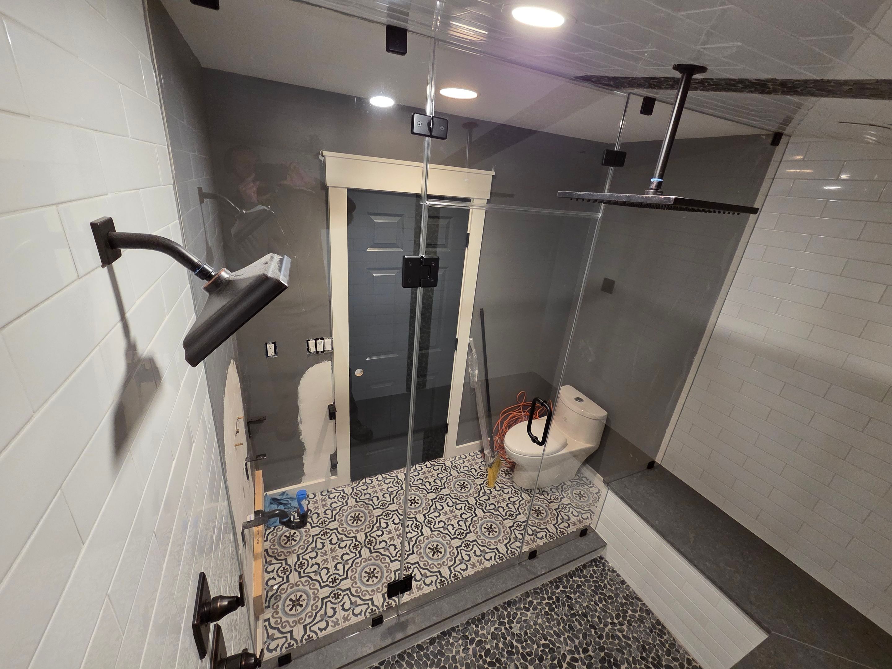 Steam Shower using Tempered Low Iron Shower Glass by Cheshire Glass Company