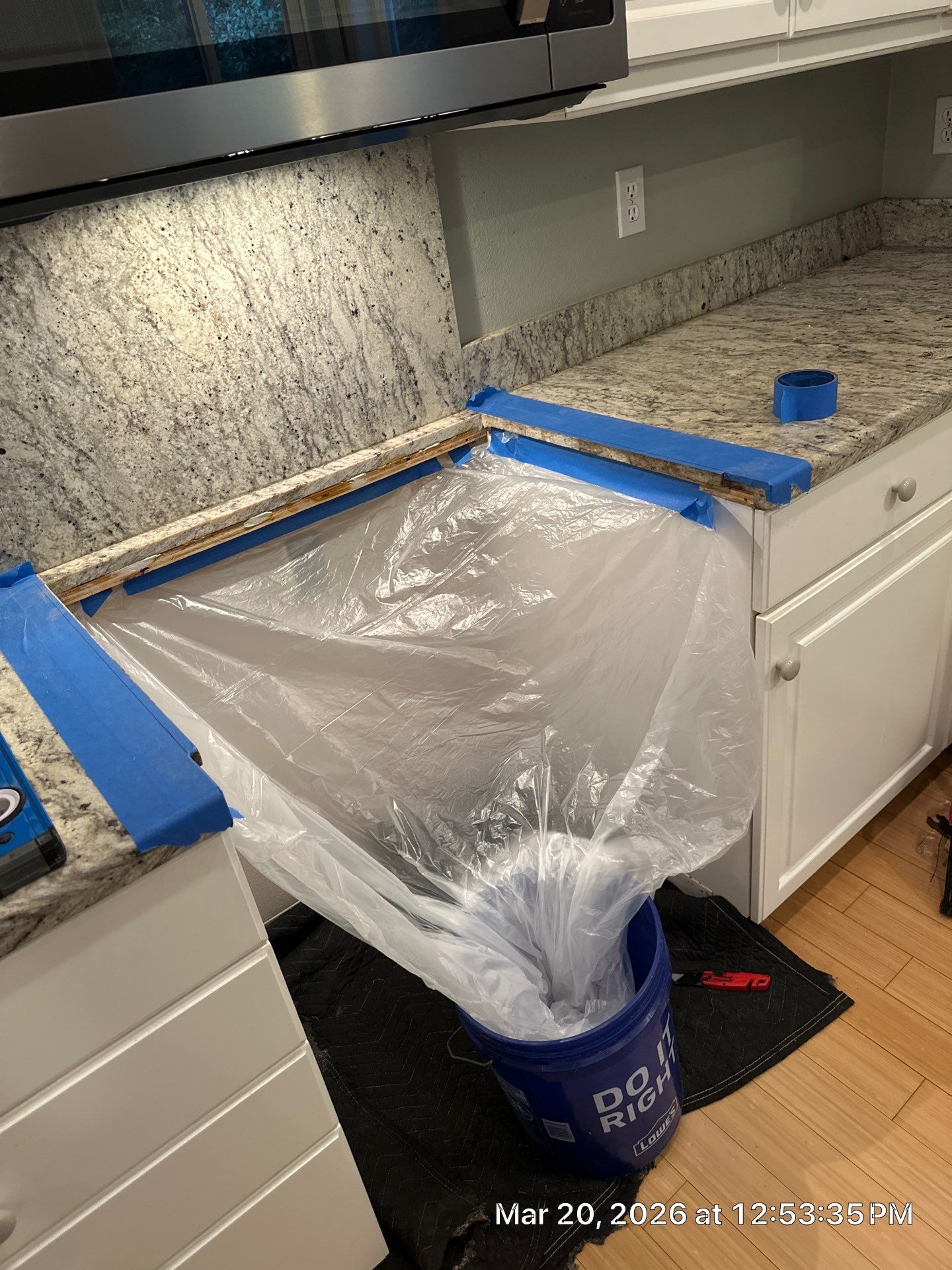 Granite Cuts for Gas Range Installation by RoundHouse Installations