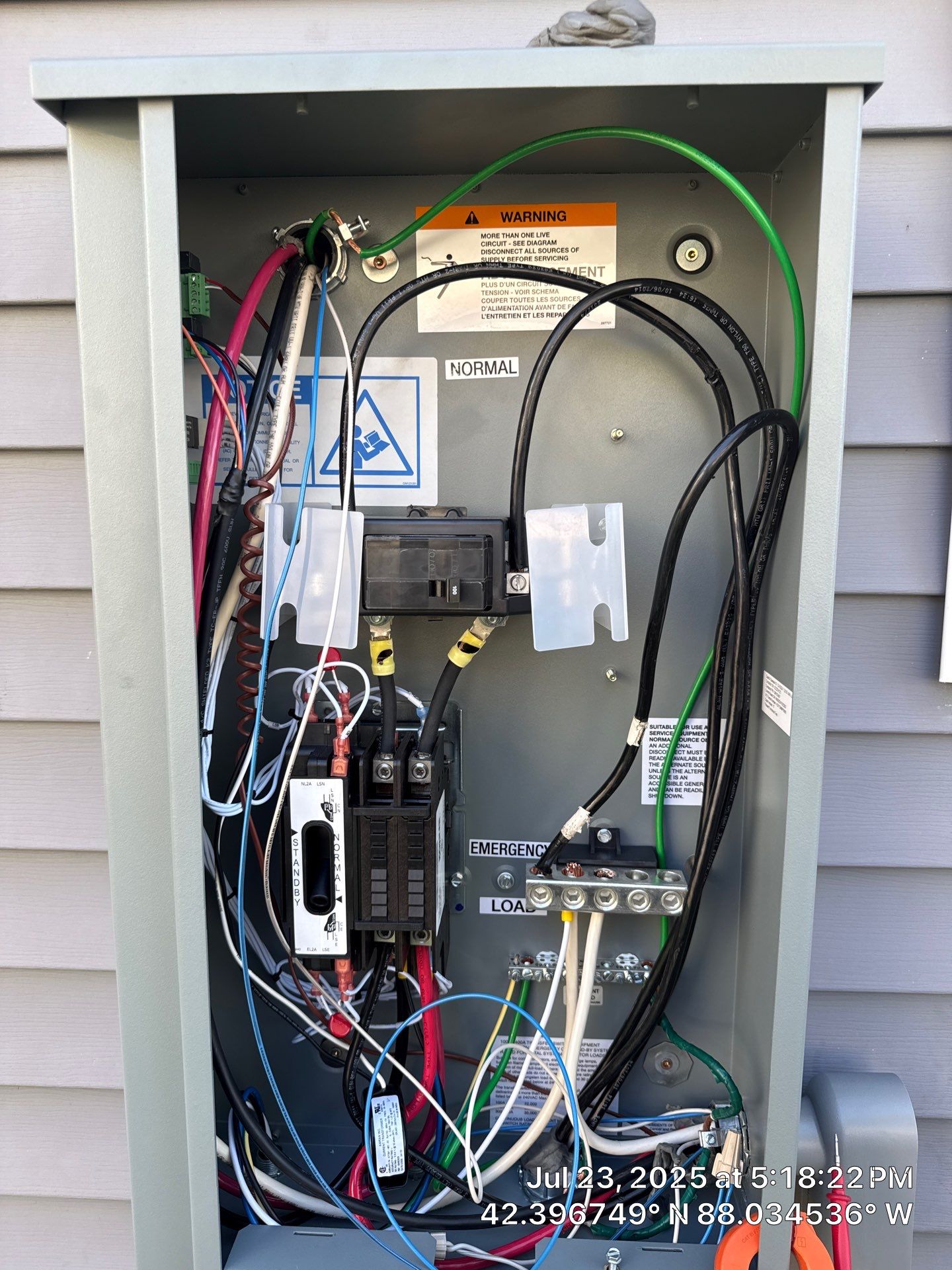 Installed Kohler 20kW RCA Generator with 100 Amp Transfer Switch – Lake Villa, IL by GSHA Services LTD
