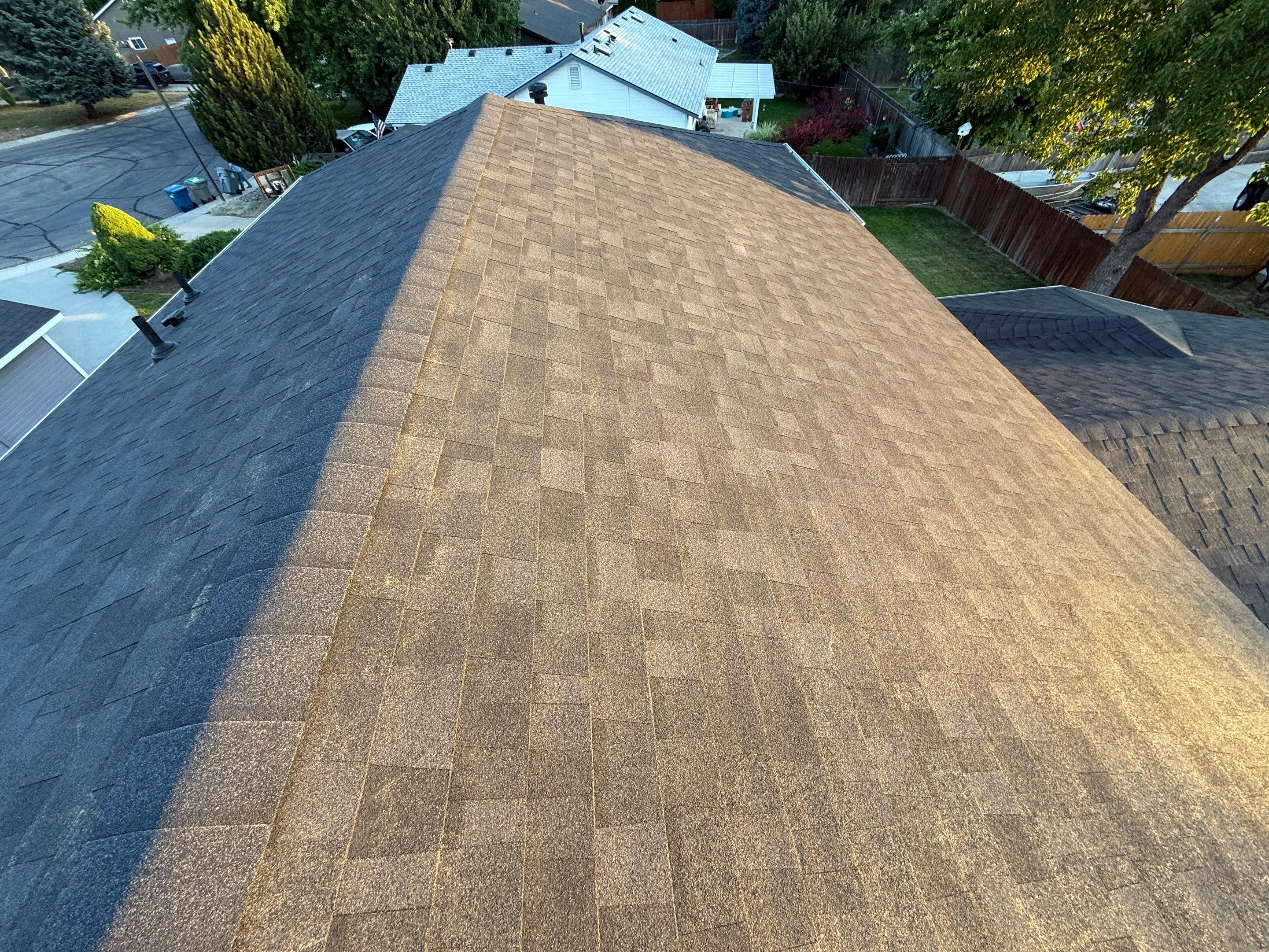 Residential Roof Replacement and Seamless Gutter Installation in Boise by Olive Roofing