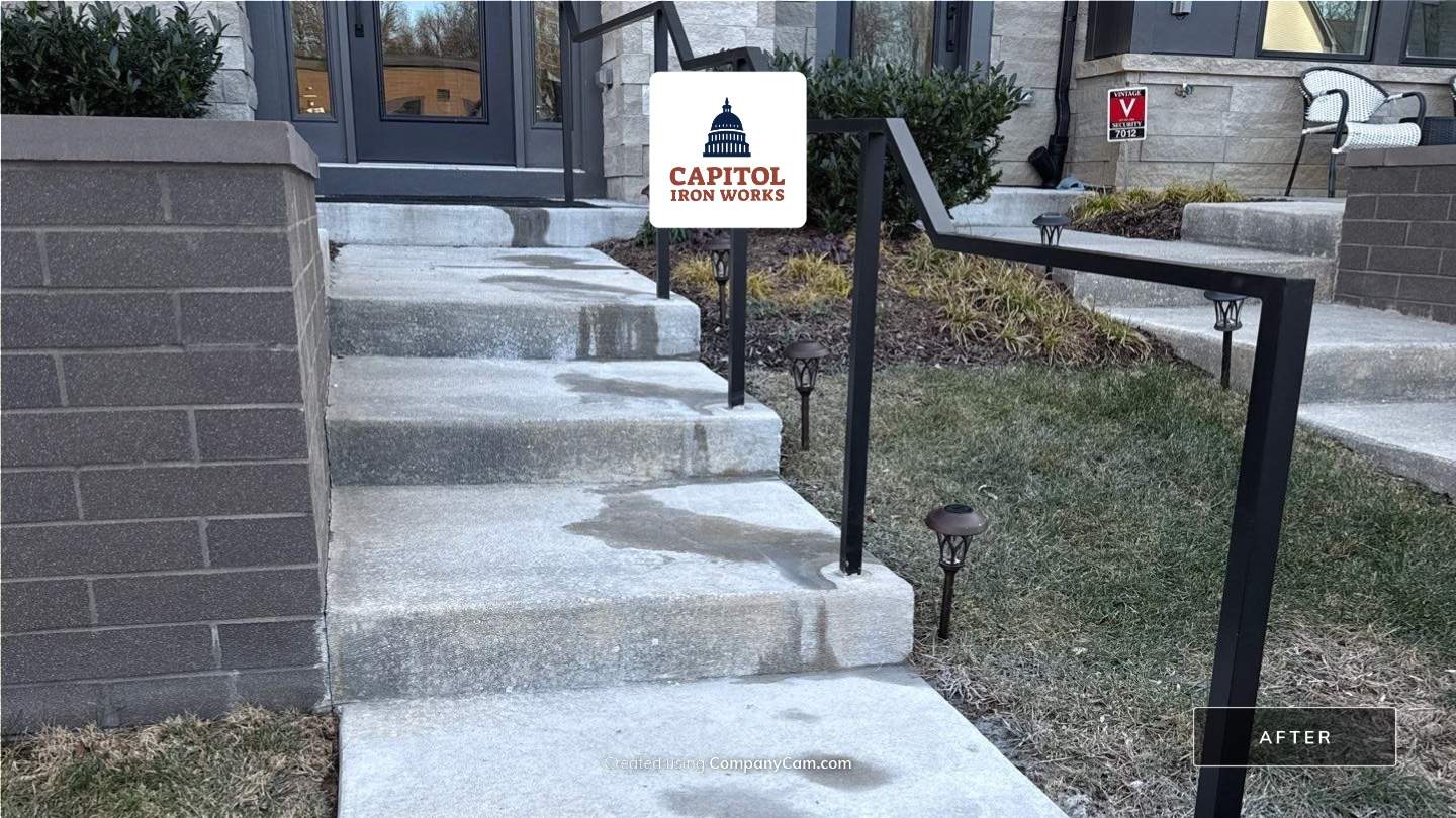 Minimalist Custom Handrail with Square & Rectangular Tubing – Bethesda, MD by Capitol Iron Works
