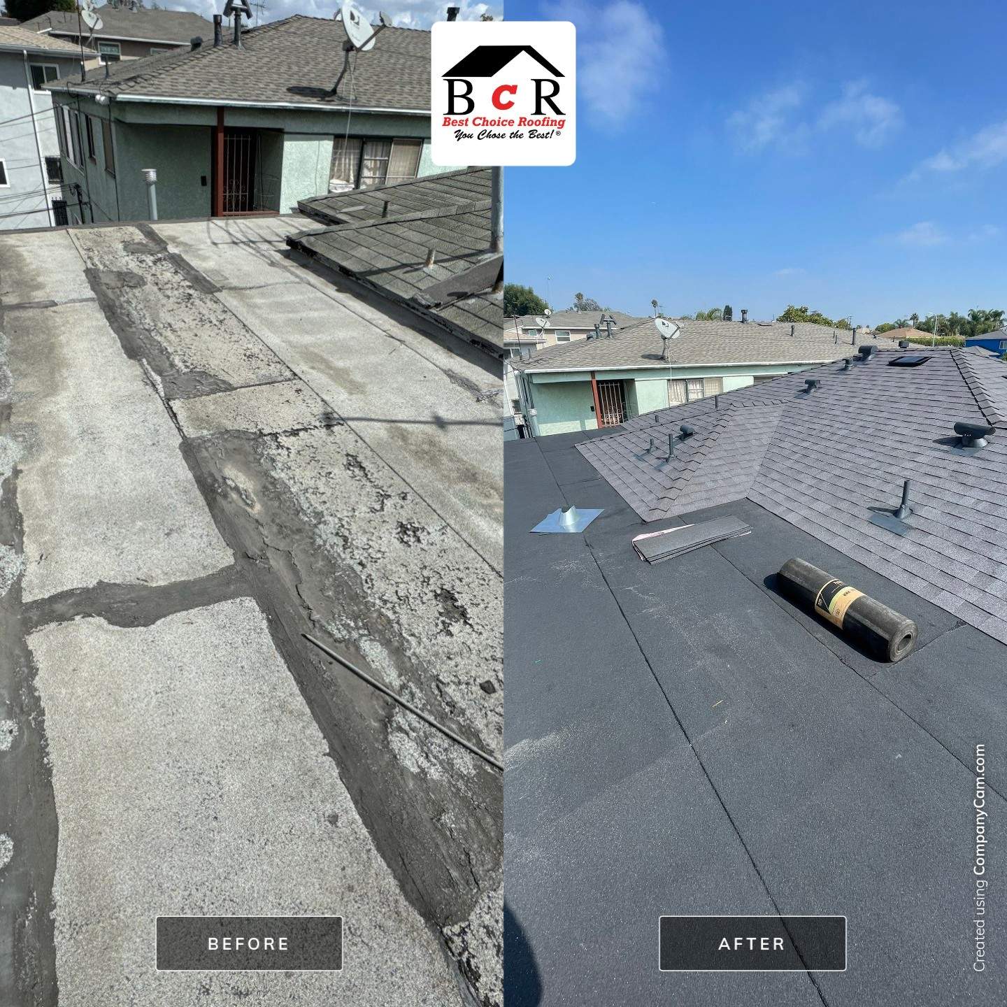 Apartment complex roof replacement by West Coast Roofing Los Angeles
