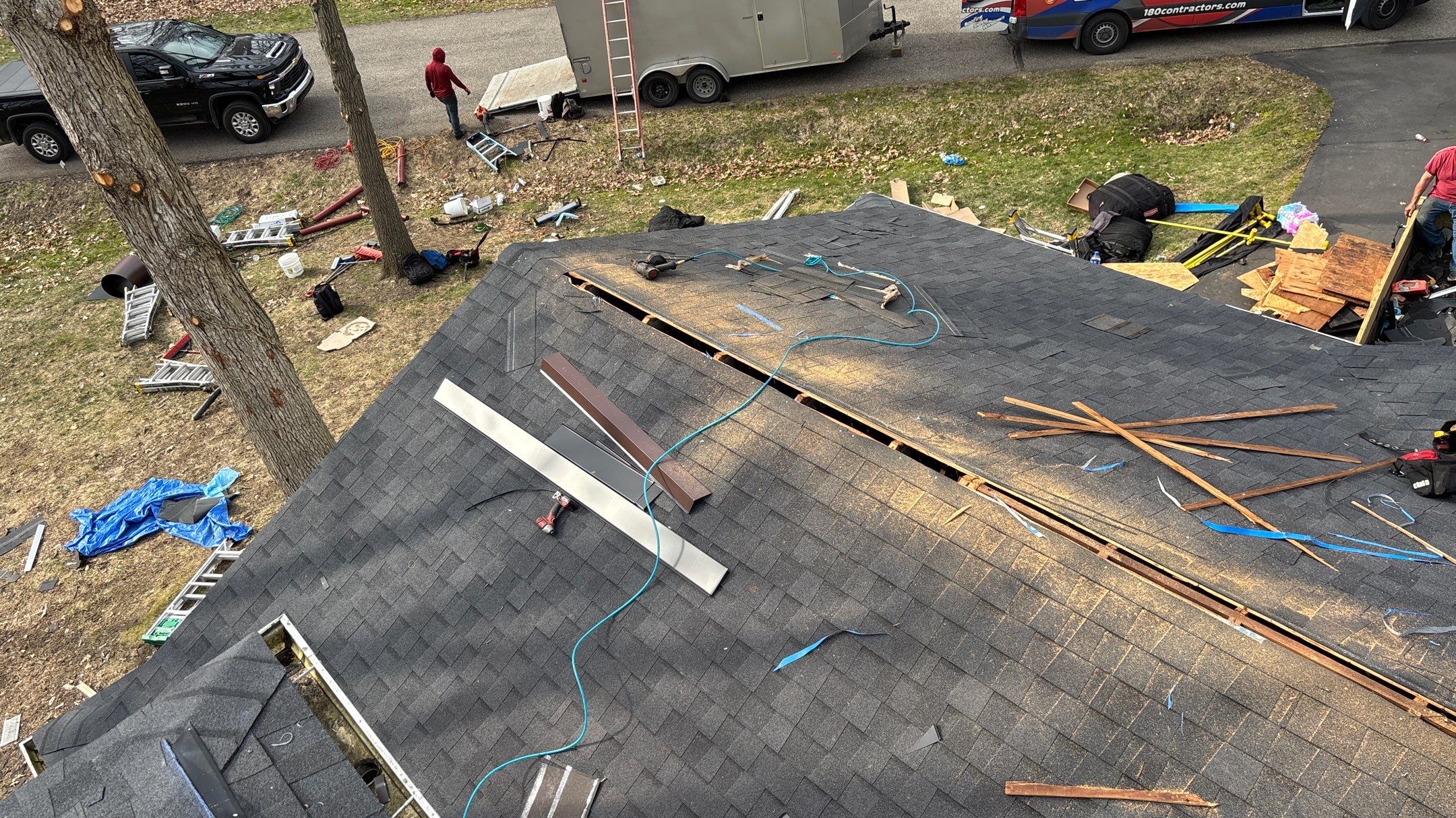 Roof Replacement using CertainTeed Landmark Moire Black by 180 Contractors