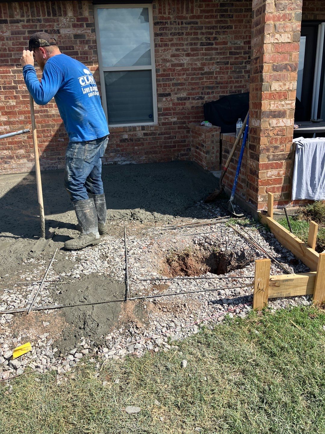 Concrete slab with Pergola by Clays Services Inc