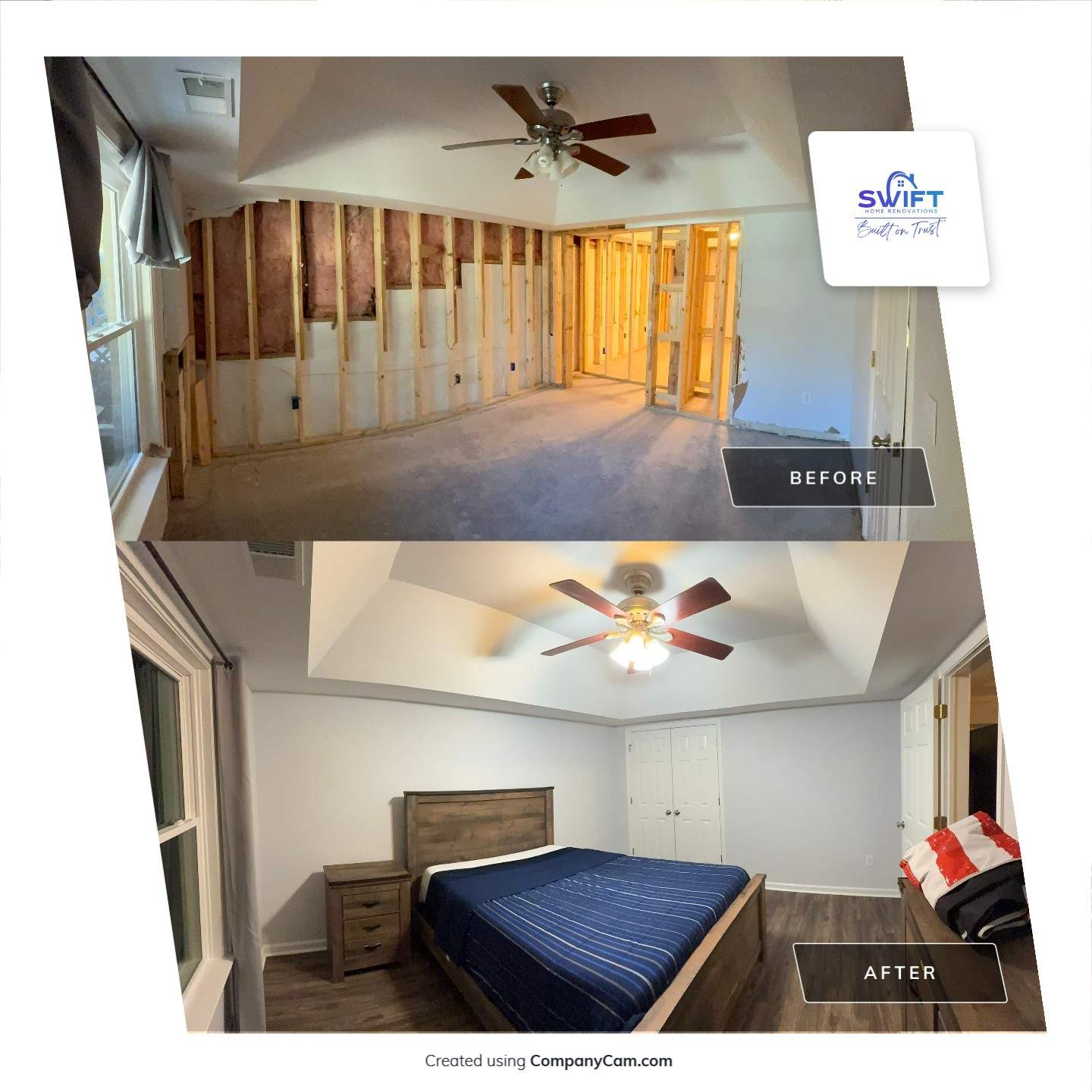 Full Basement Remodeling with Custom Flooring and Tray Ceilings in Marietta by Swift Home Renovations