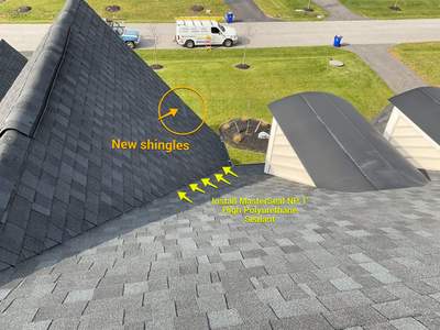 Residential Roofing Repair using Vulkem Black Caulk