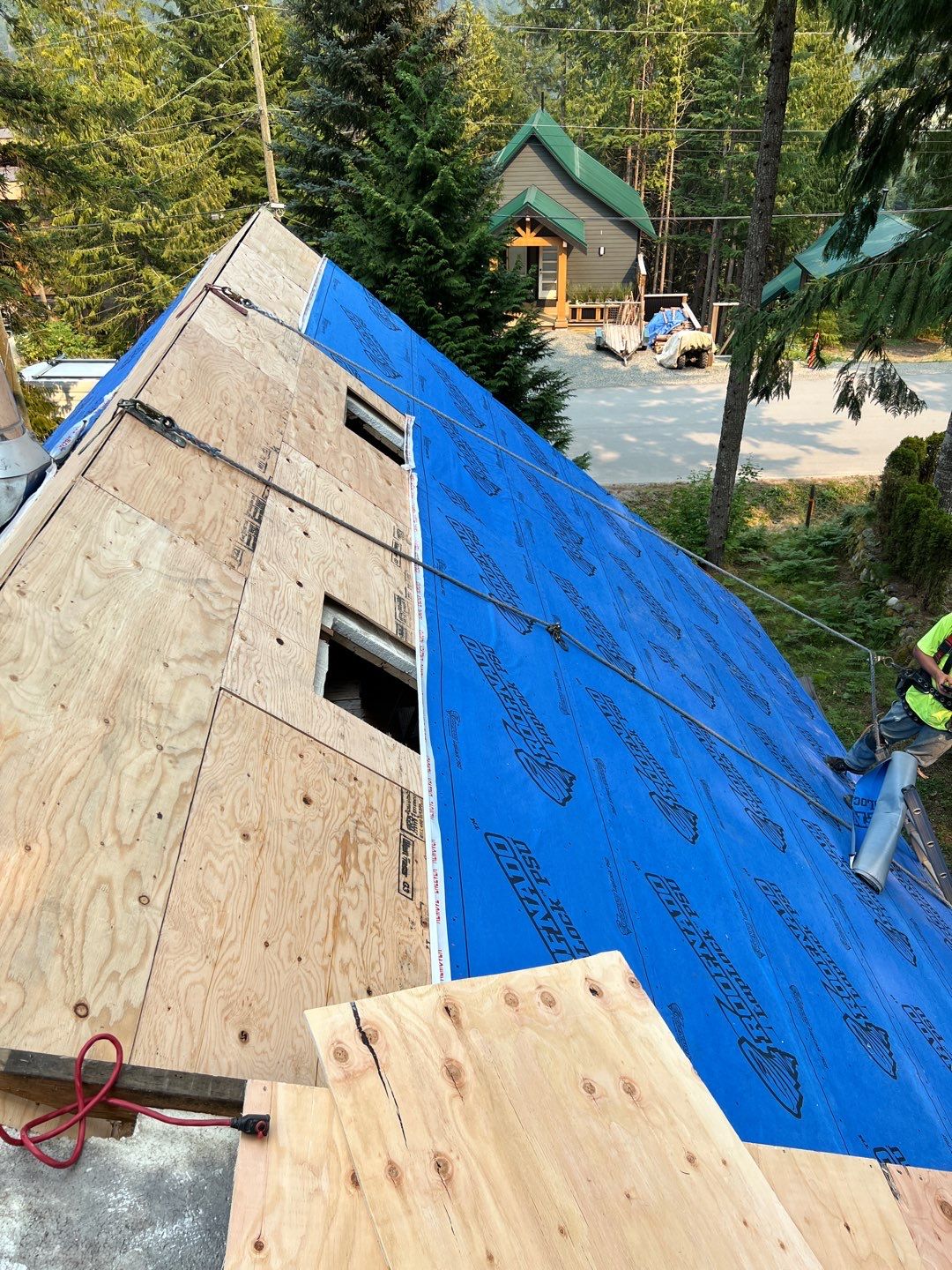 Residential ReRoofing Installation using 12" Prolok metal  by Top Notch Roofing Inc