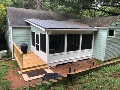 Custom Screened Porch with Metal Roof and Deck in Decatur