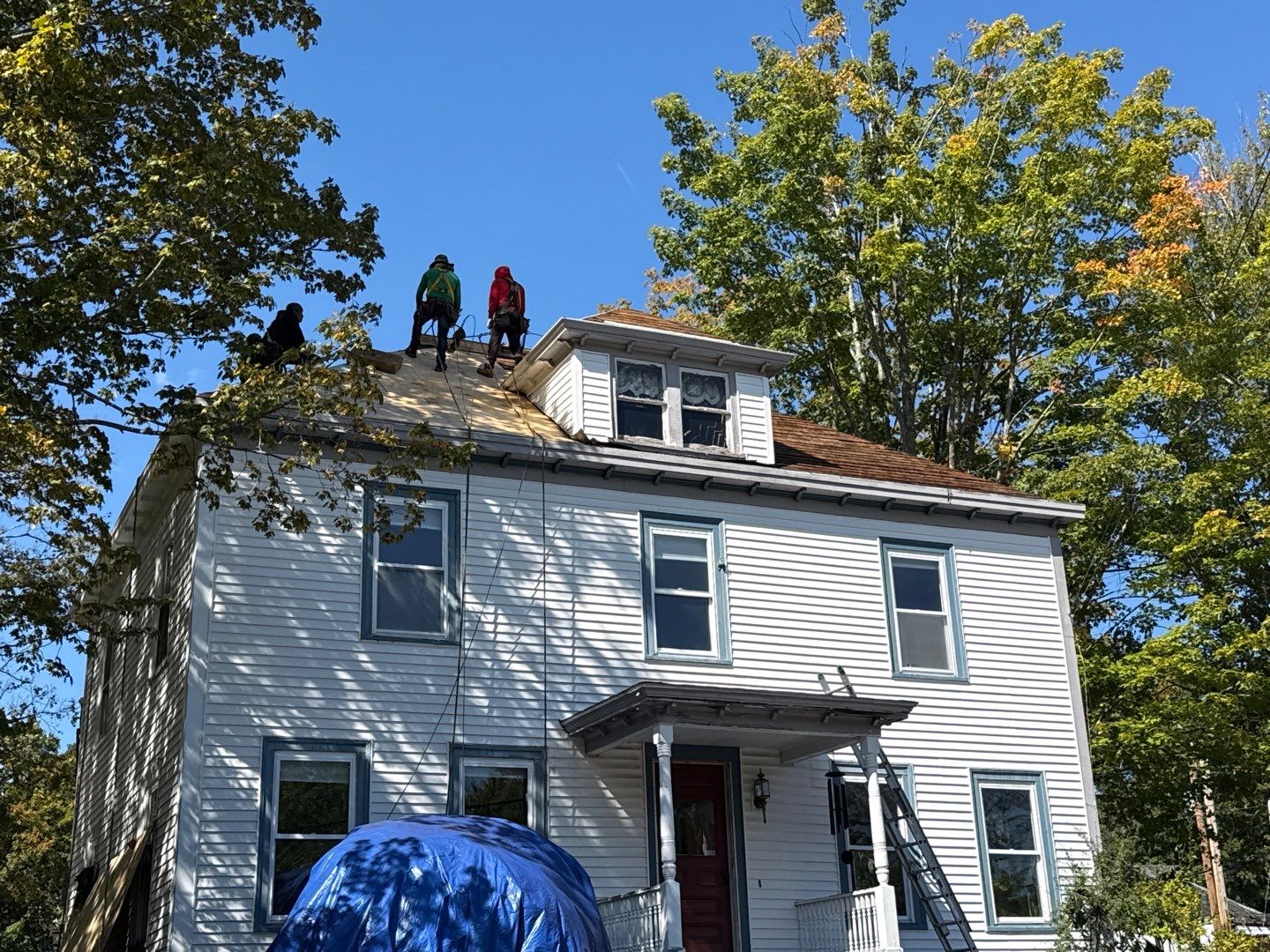 Full Roof Replacement on Historic Farmhouse with Decking Replacement – Repeat Customer by Sensible Home Solutions