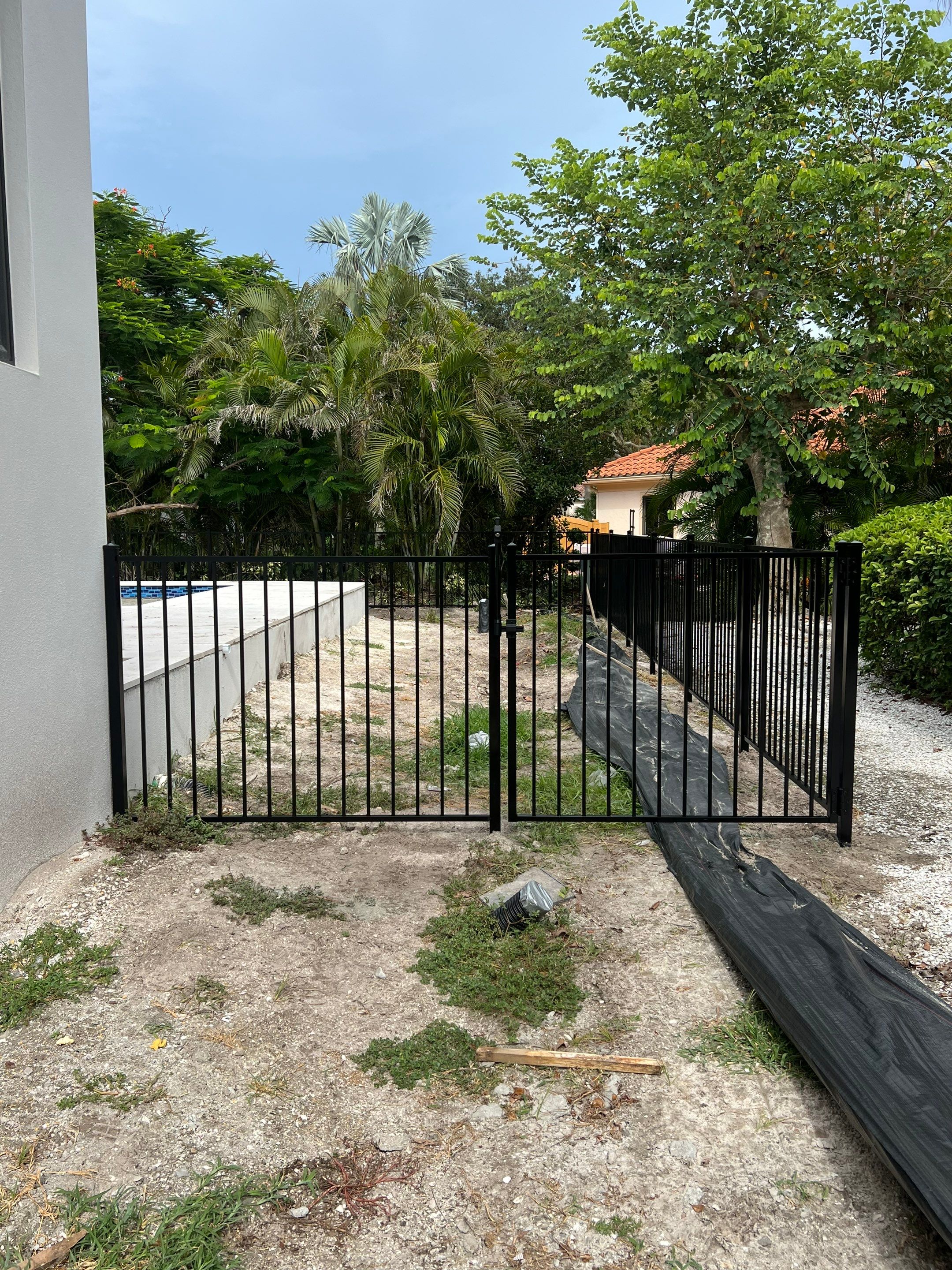 Aluminum Fence Installation using Black 3 Rail Aluminum Fence by Asap fence and gates, LLC