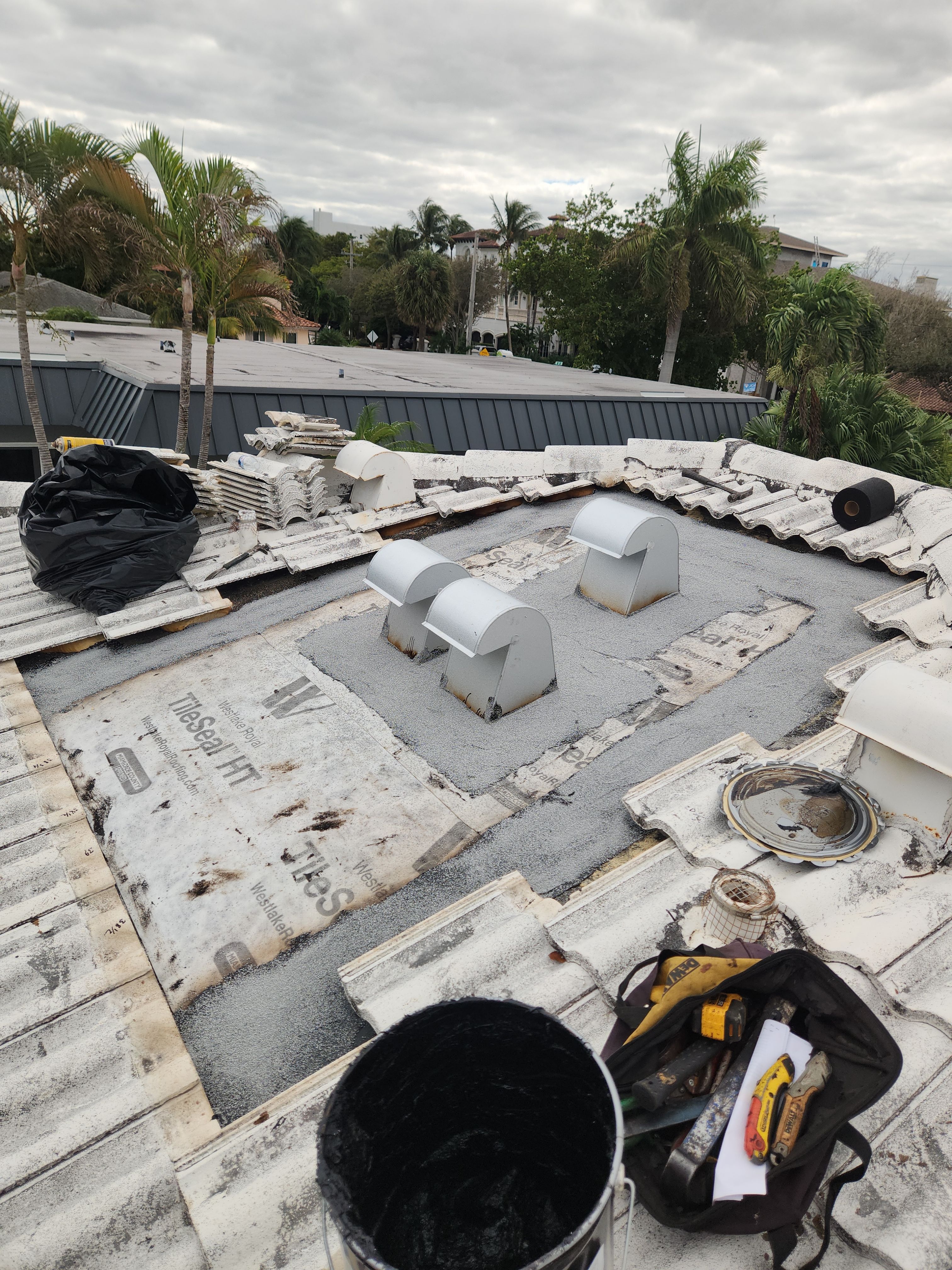 Concrete Tile Roof Repair and Vent Replacement in Deerfield Beach by Aastro Roofing