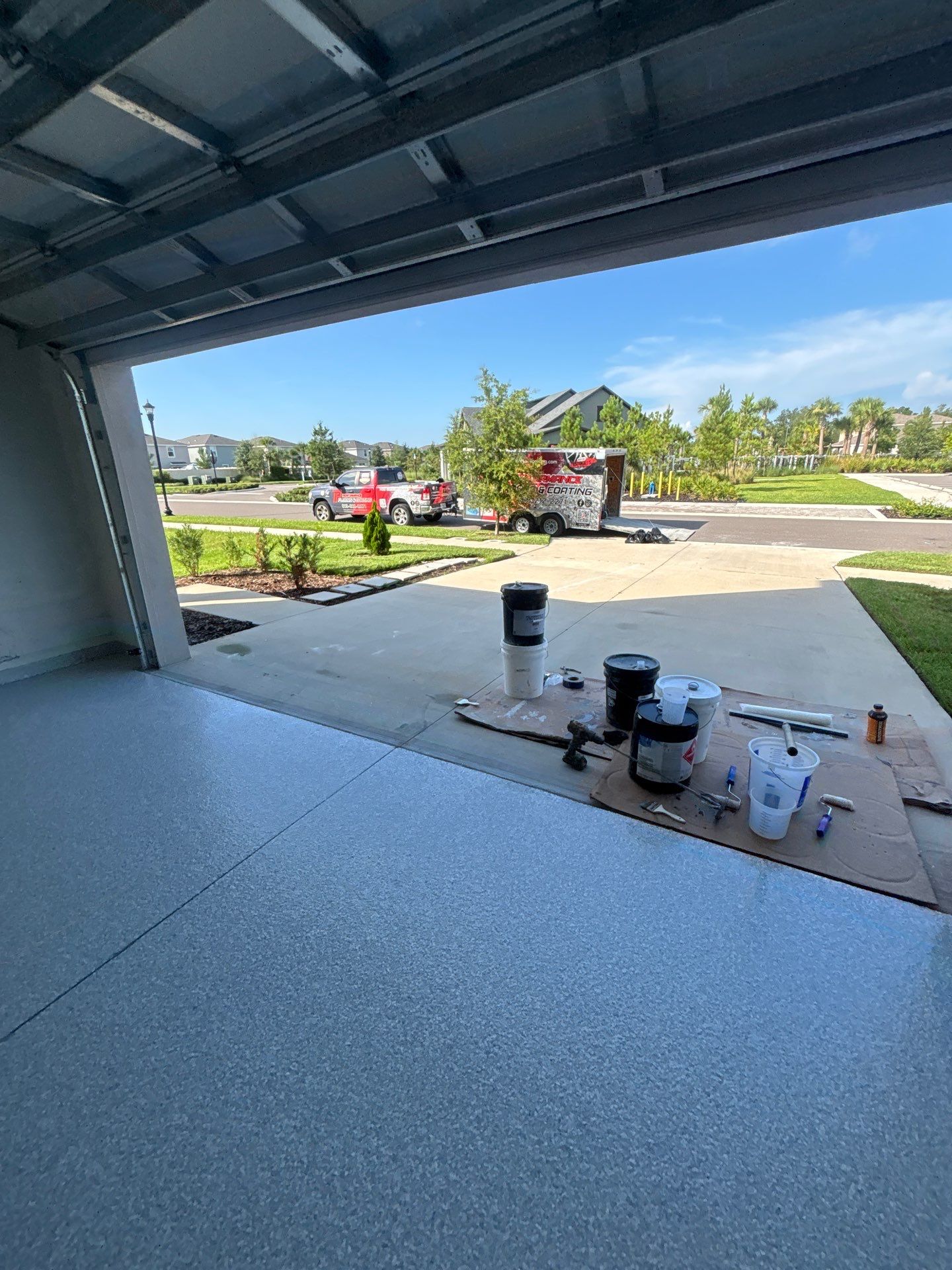 Flake Epoxy Garage Floor Coating System in Zephyrhills by Performance Floors & Coating