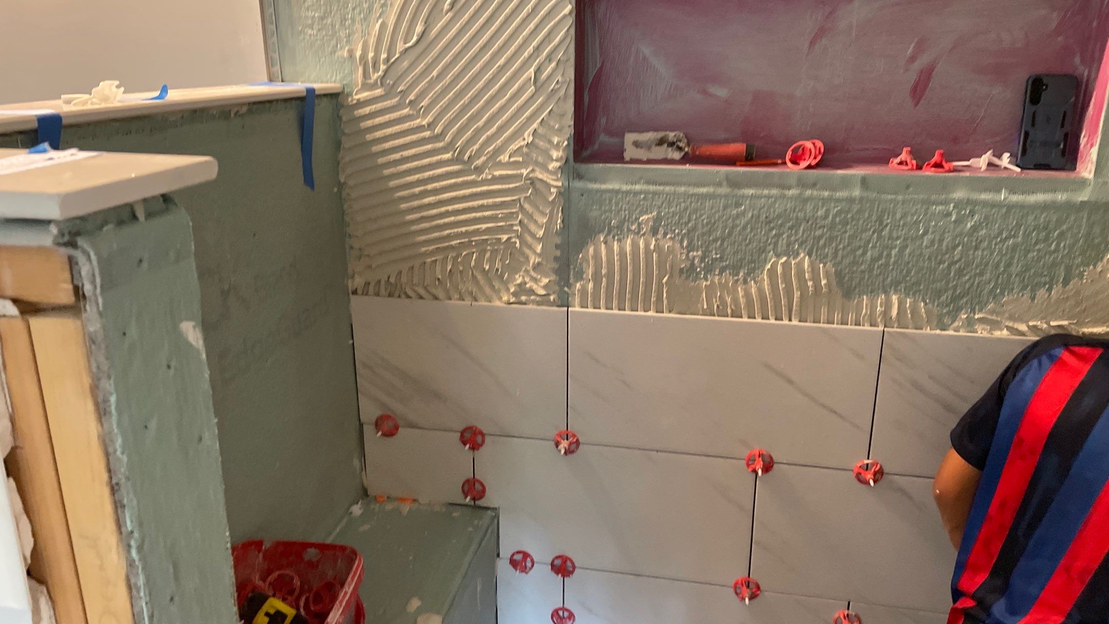 Bright Bathroom Remodel with Wall Removal, Stand Alone Tub and New Vanity by Footprints Floors of Coastal Carolina