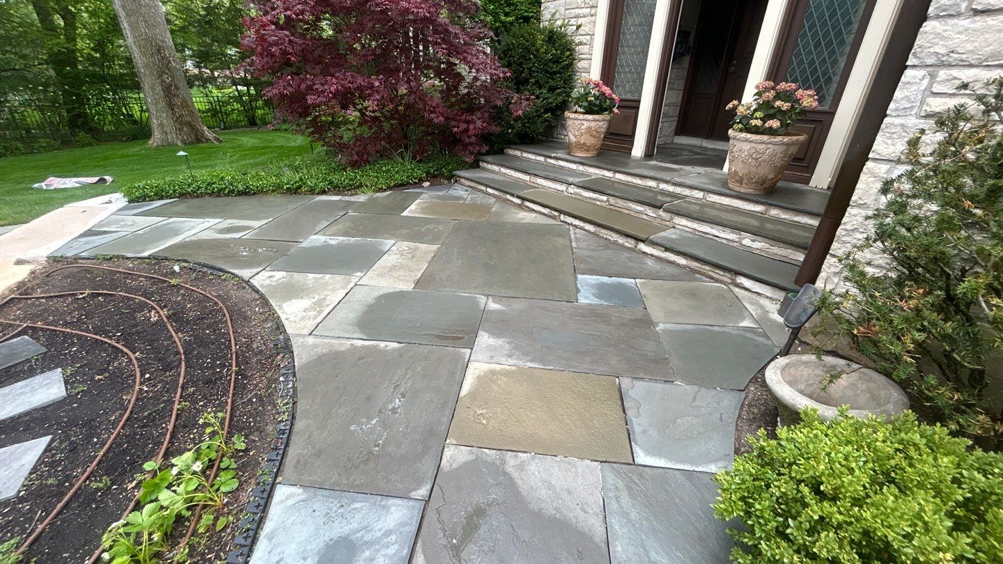 Winnetka, IL bluestone patio cleaning by Northern Power Washing LLC.