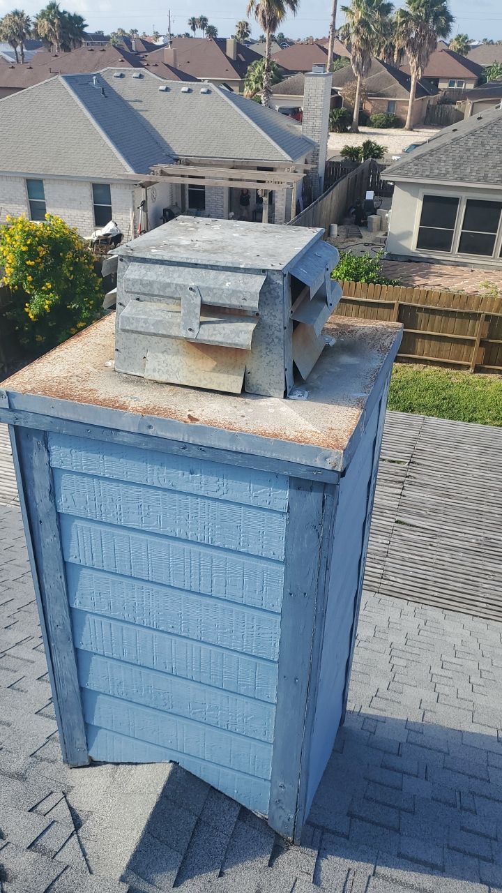 Chimney Cap & Chase Replacement using Custom Fabricated Galvanized Metal by Lighthouse Roofing
