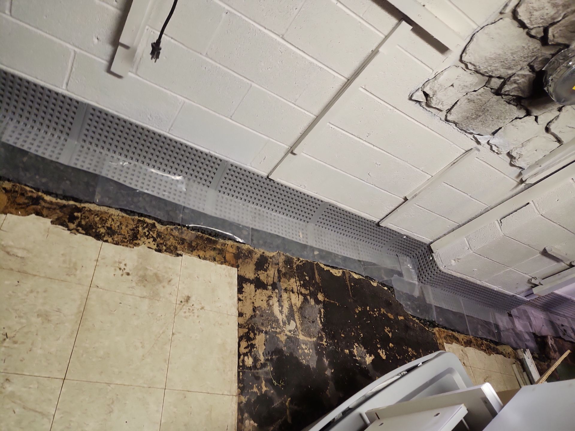 Interior French Drain & Mold Remediation Project in Manville, New Jersey by Pure Service Pro, LLC 