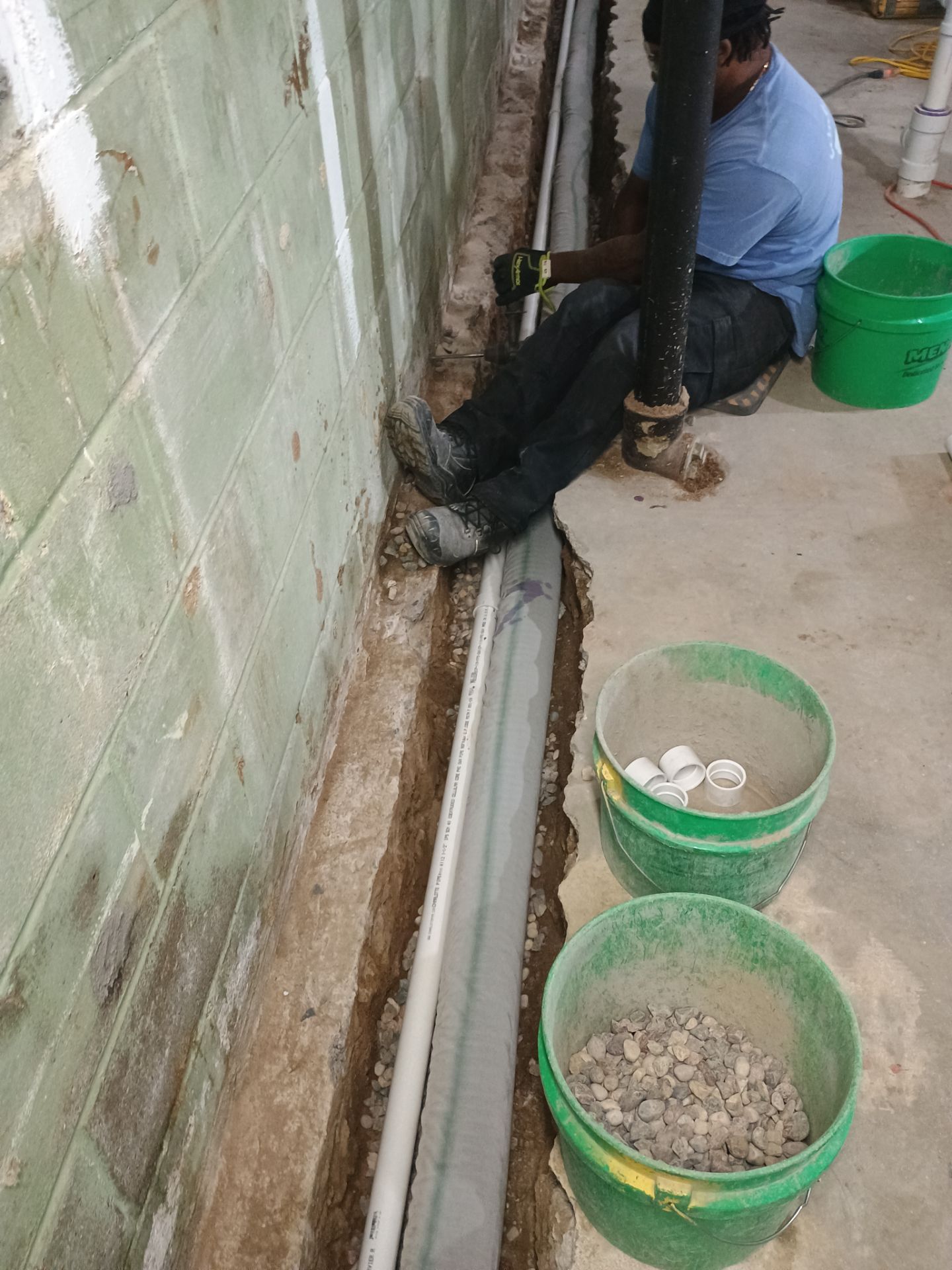 Interior Drain Tile & Wall Drainage in Southwest Minneapolis by Waterproofing Northeast