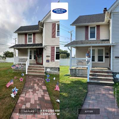 Reconfigure gutter and leader.