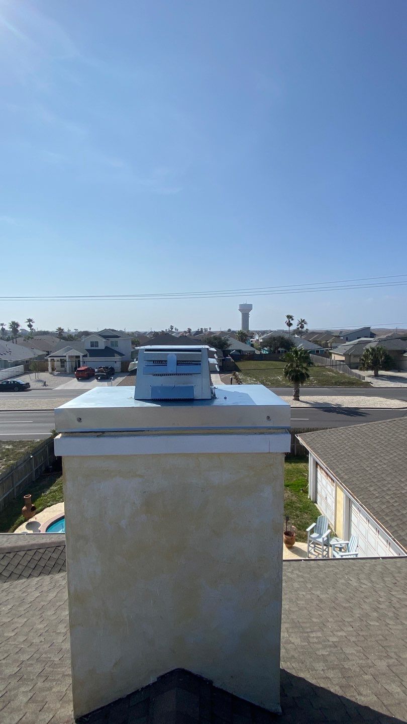 Chimney Cap Replacement  using Custom Fabricated Steel by Lighthouse Roofing