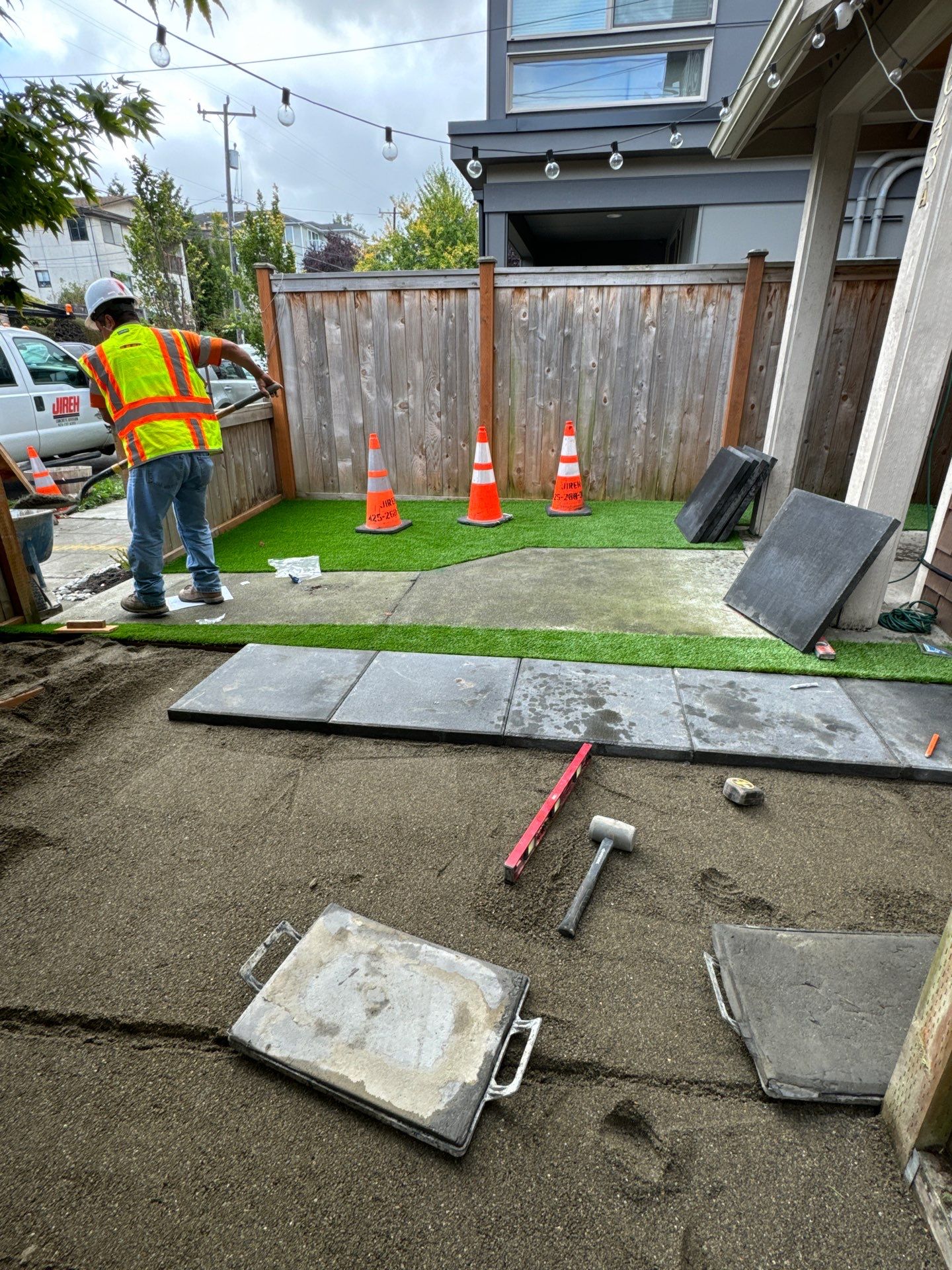 Paver Walkway & Turf Installation | Seattle  by Jireh Asphalt & Concrete Inc 