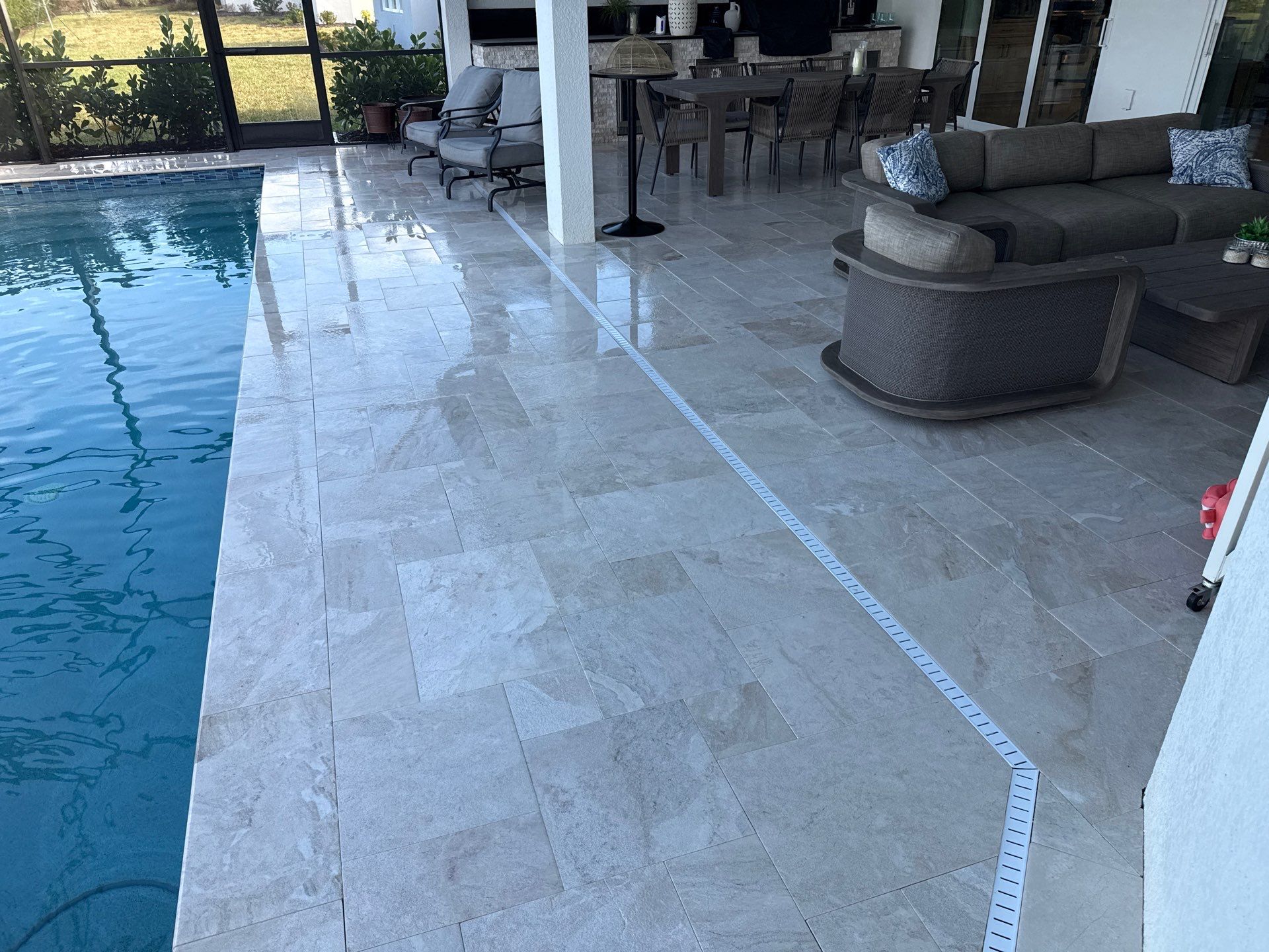 Paver Pool Deck Cleaning in Esplanade at Artisan Lakes – Palmetto, FL by Sunshine AquaWash