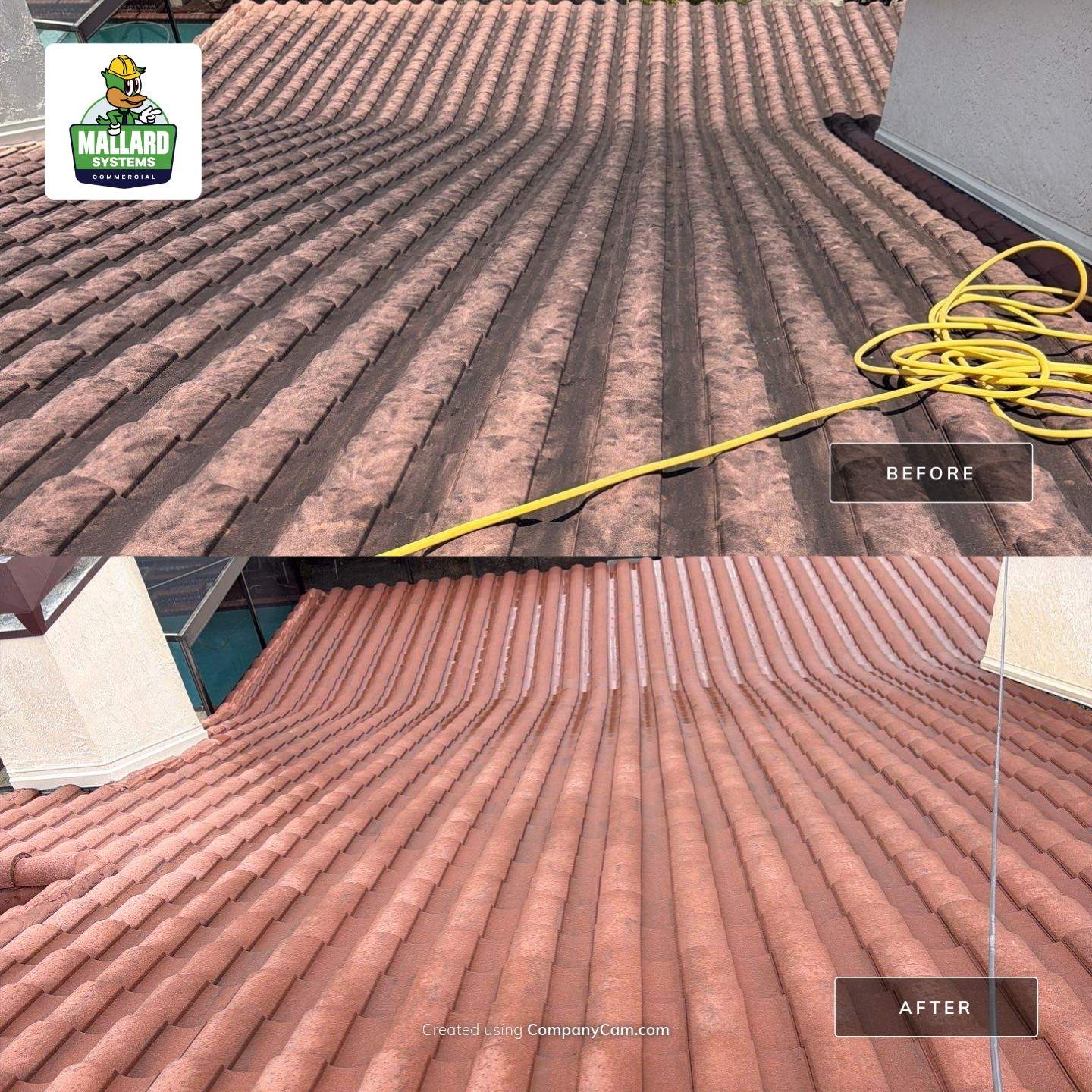 Barrel Tile Roof Cleaning by Mallard Systems