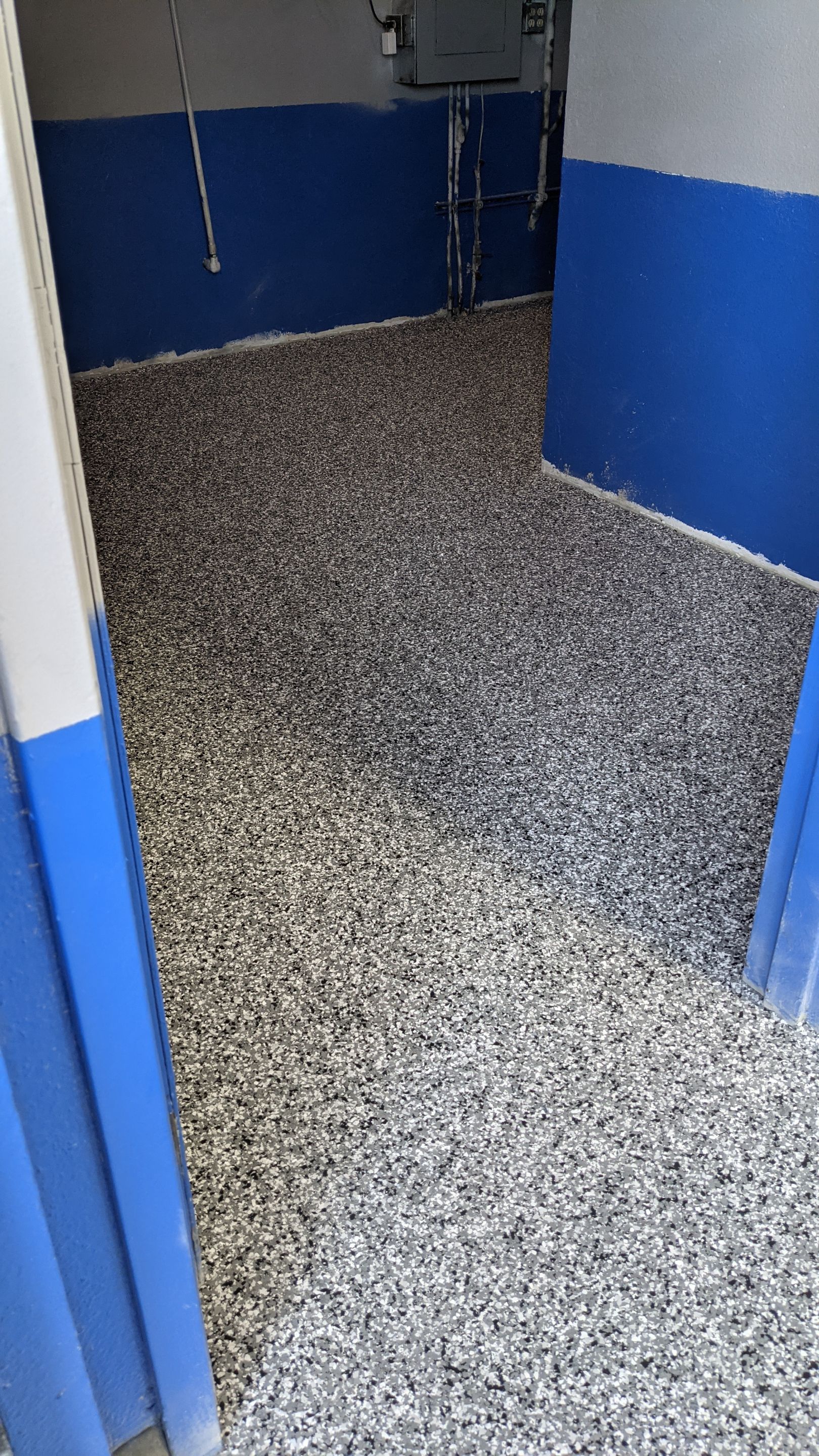 Commercial Floor Transformation using Slate Stone by Croc Coatings, LLC