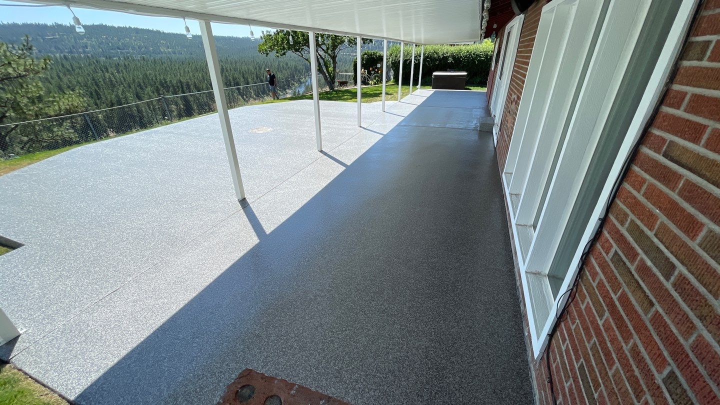 Patio Transformation using Echo 1/4" Chip by Croc Coatings, LLC