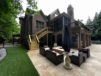 Custom Deck Stairway Addition with Metal Balusters in Atlanta