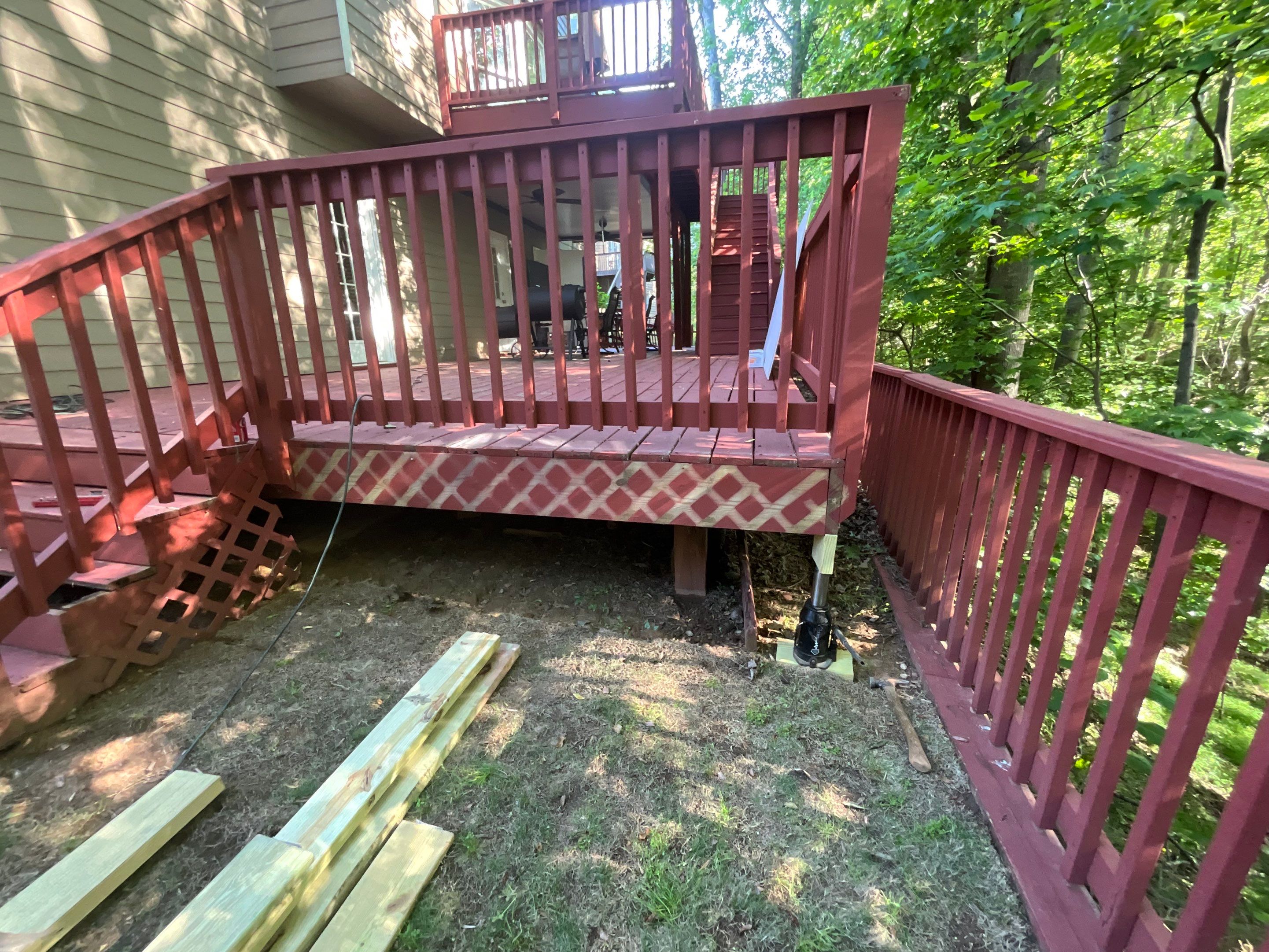 Wooden Deck Structural Repair and Staircase Replacement in Kennesaw by Swift Home Renovations