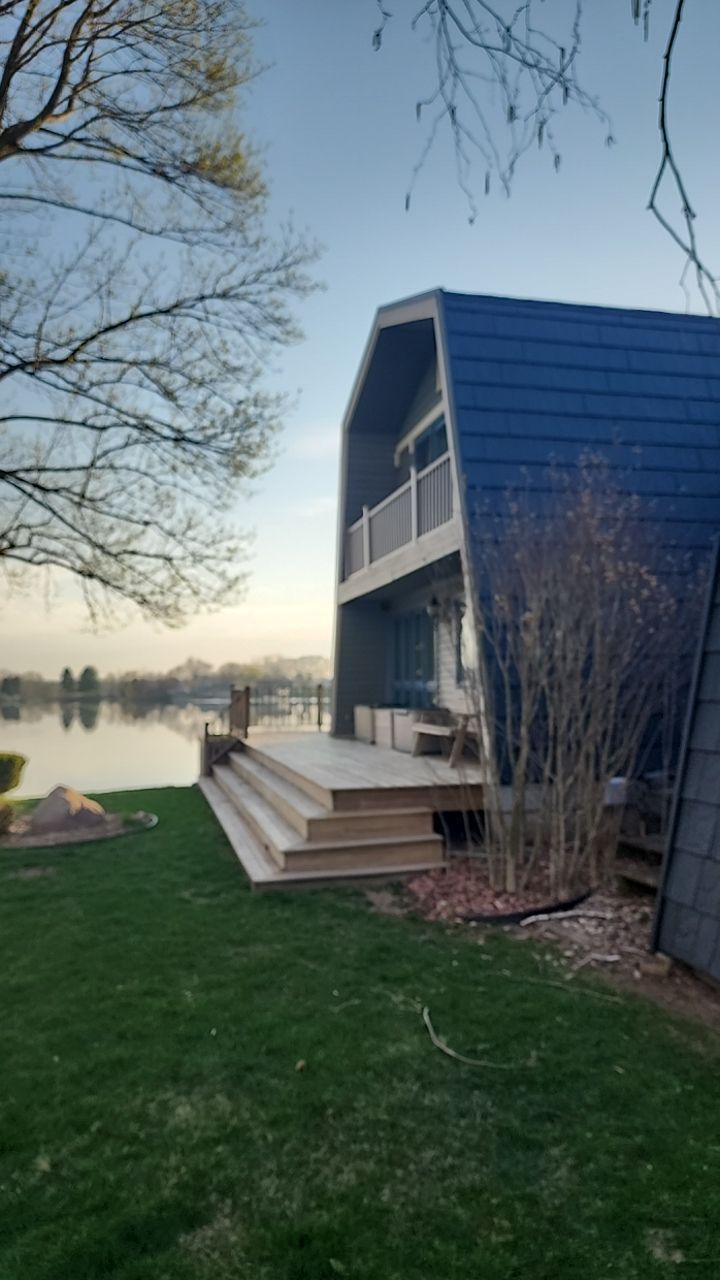 Metal Slate Shingle Roof in Sturgis, Michigan – “Darth Vader Helmet” Home by 4Ever Metal Roofing